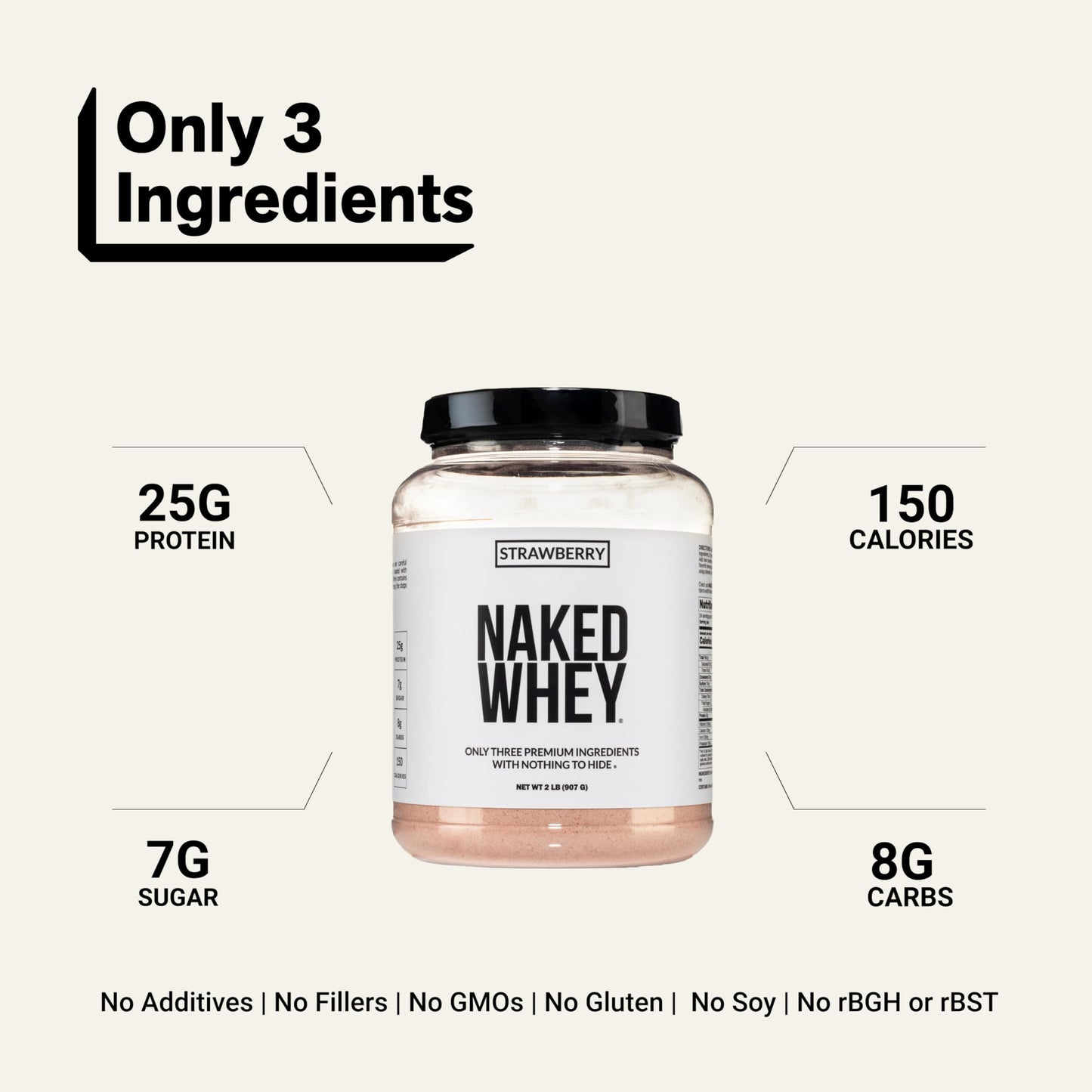 NAKED Strawberry Whey Protein Powder 32 Servings
