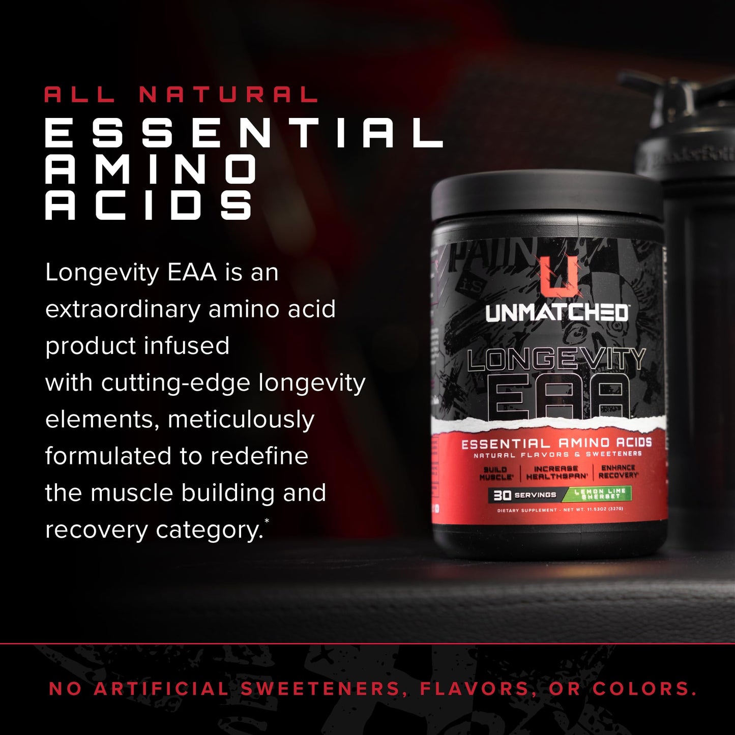 Unmatched Longevity EAA Essential Amino Acids Powder 30 Servings