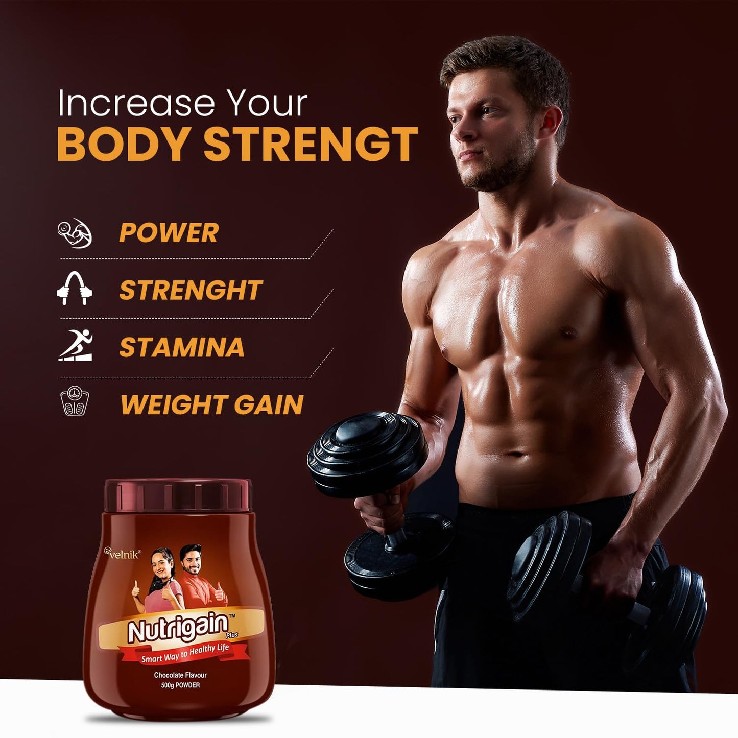 Nutrigain Plus Ayurvedic Weight Gainer Supplement Powder 1.1 Pound