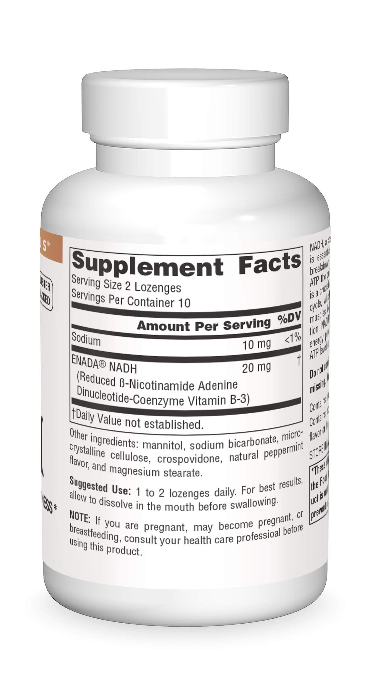 Source Naturals NADH 10mg, Boost Energy and Mental Alertness Lozenges, 20 Count
