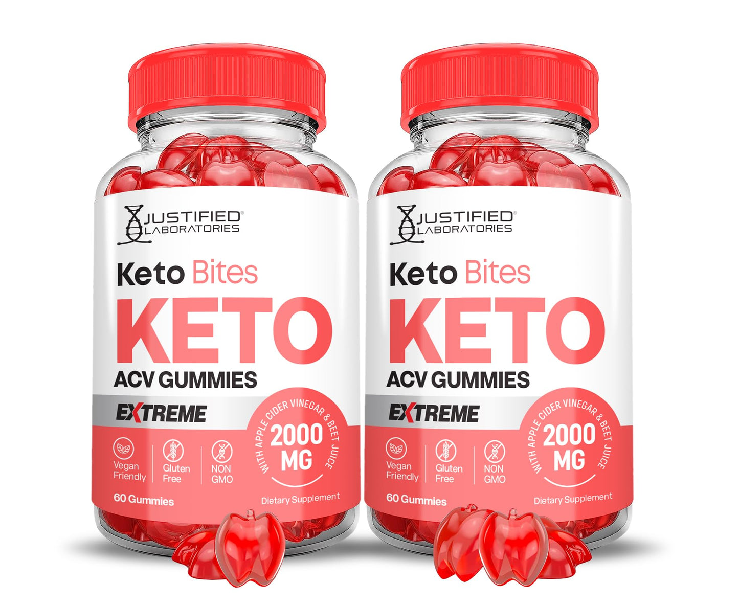 Justified Laboratories Keto Bits ACV Gummies Extreme 2000MG, 120 Gummies