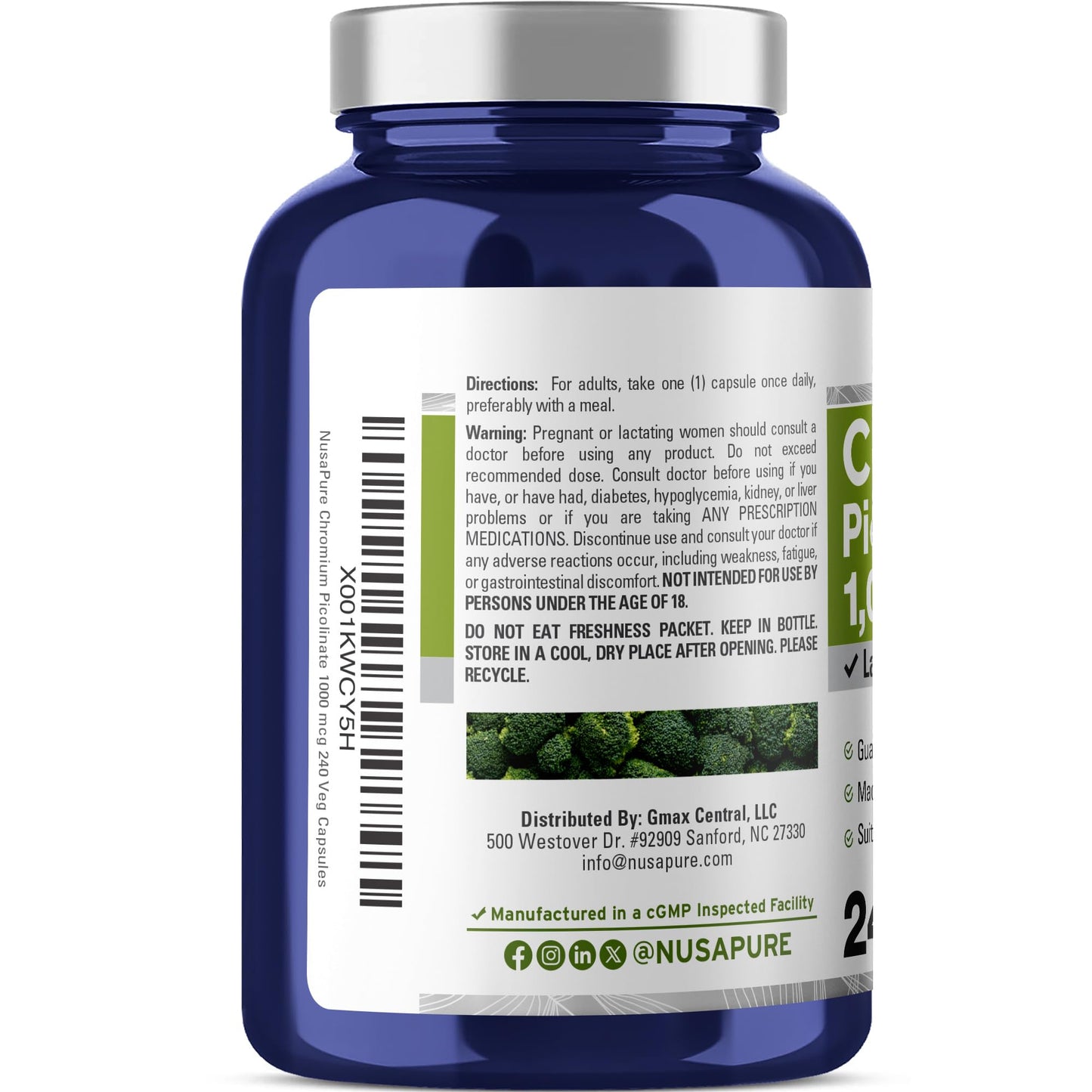 NusaPure Chromium Picolinate 1000mcg Capsules 240