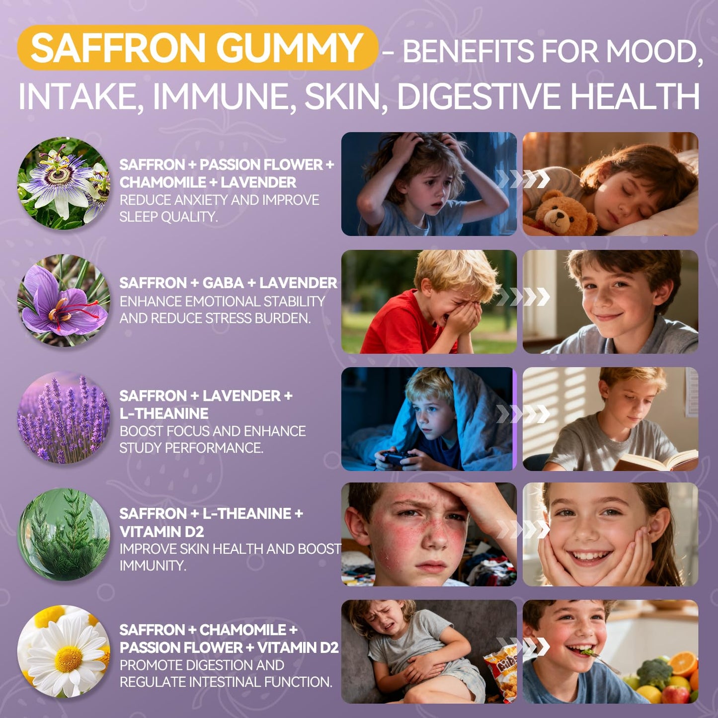 Crasye Saffron Gummies for Kids Gummy, 60