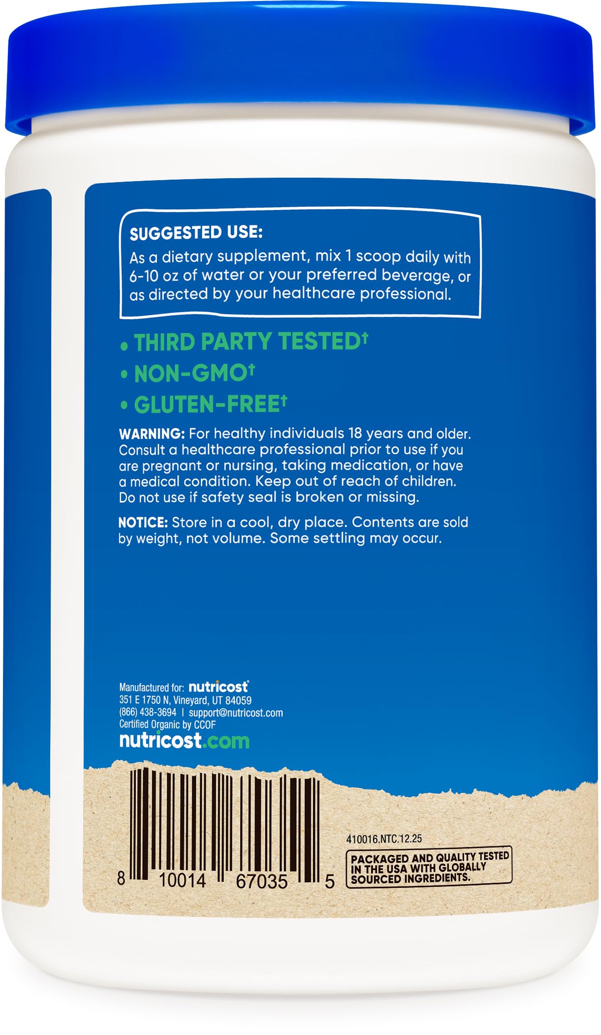 Nutricost 100% Organic Chaga Mushroom Powder 8.1 Ounce