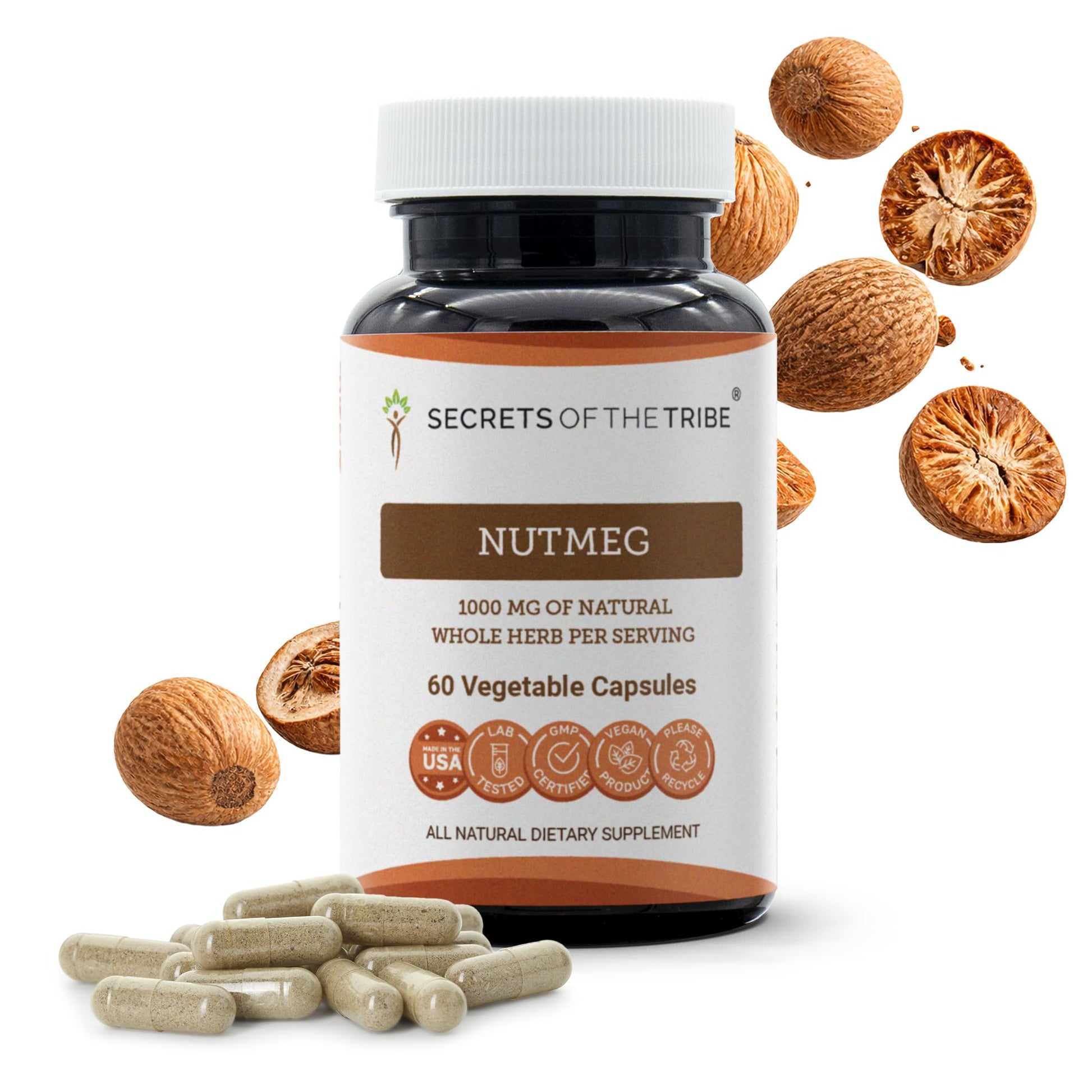 Secrets of the Tribe Nutmeg Capsules 60 Count
