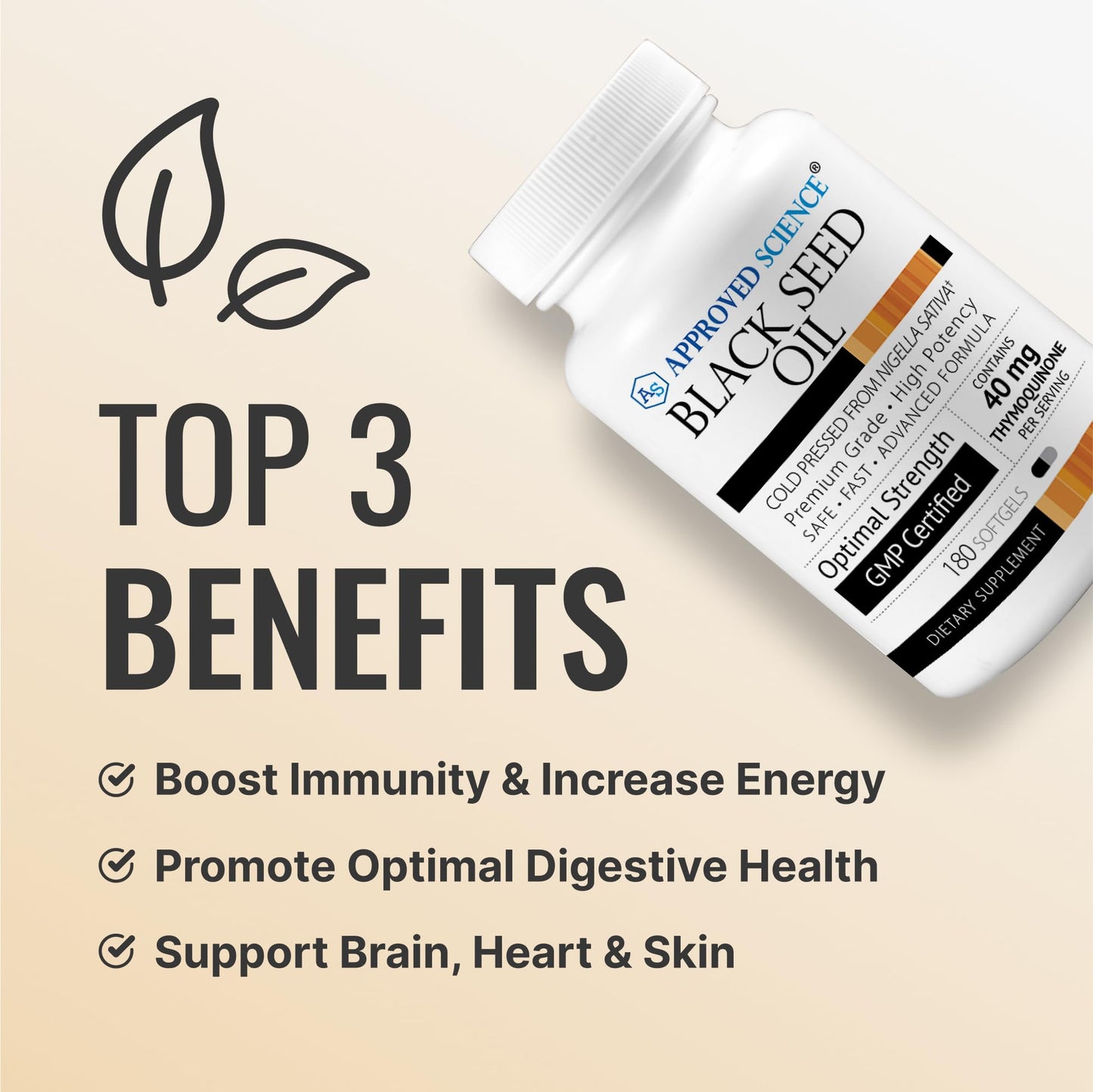 Approved Science Black Seed Oil Softgels, 180 Count