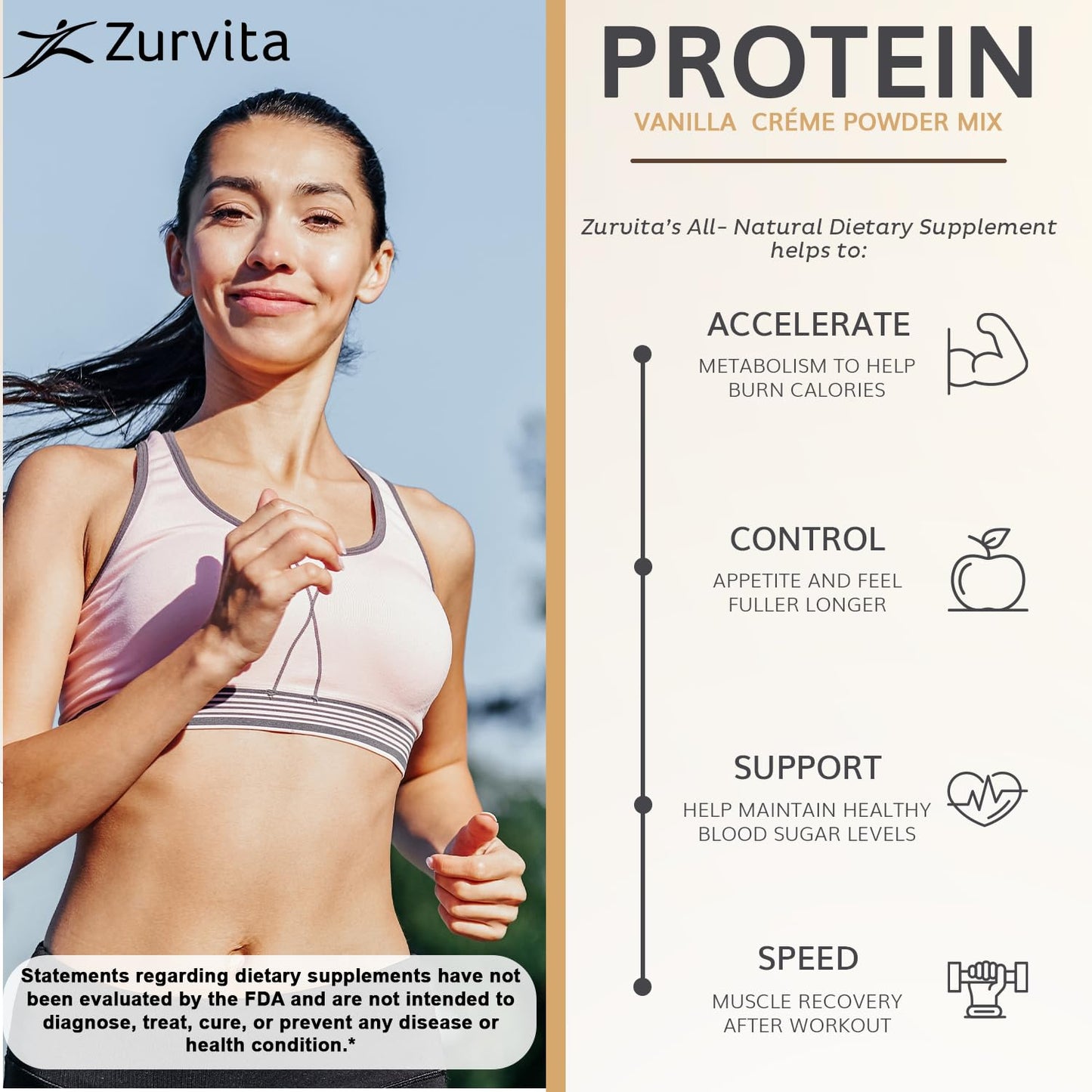 Zurvita Vanilla Crème Protein Powder 26 oz
