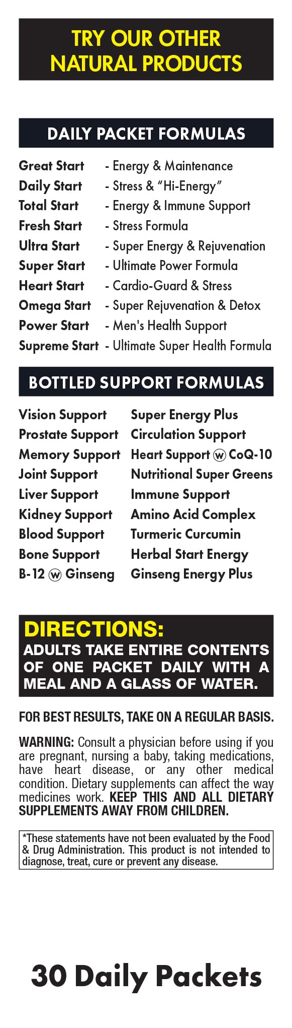 Fresh Start Power Start All-in-One Men's Daily Vitamin Pack Capsule, 30 Count