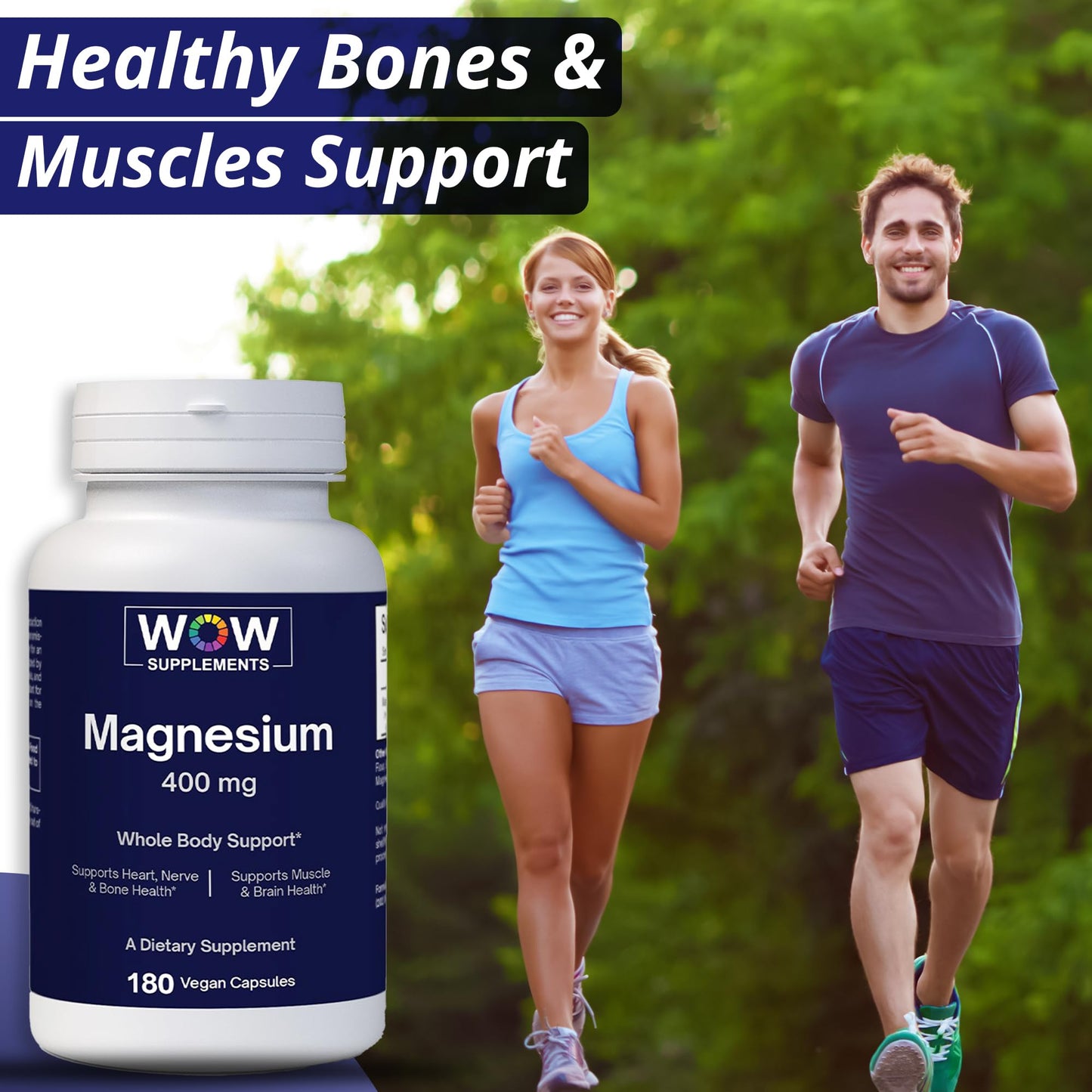 WOW Supplements Magnesium 400 mg Complex Capsule, 180 Capsules