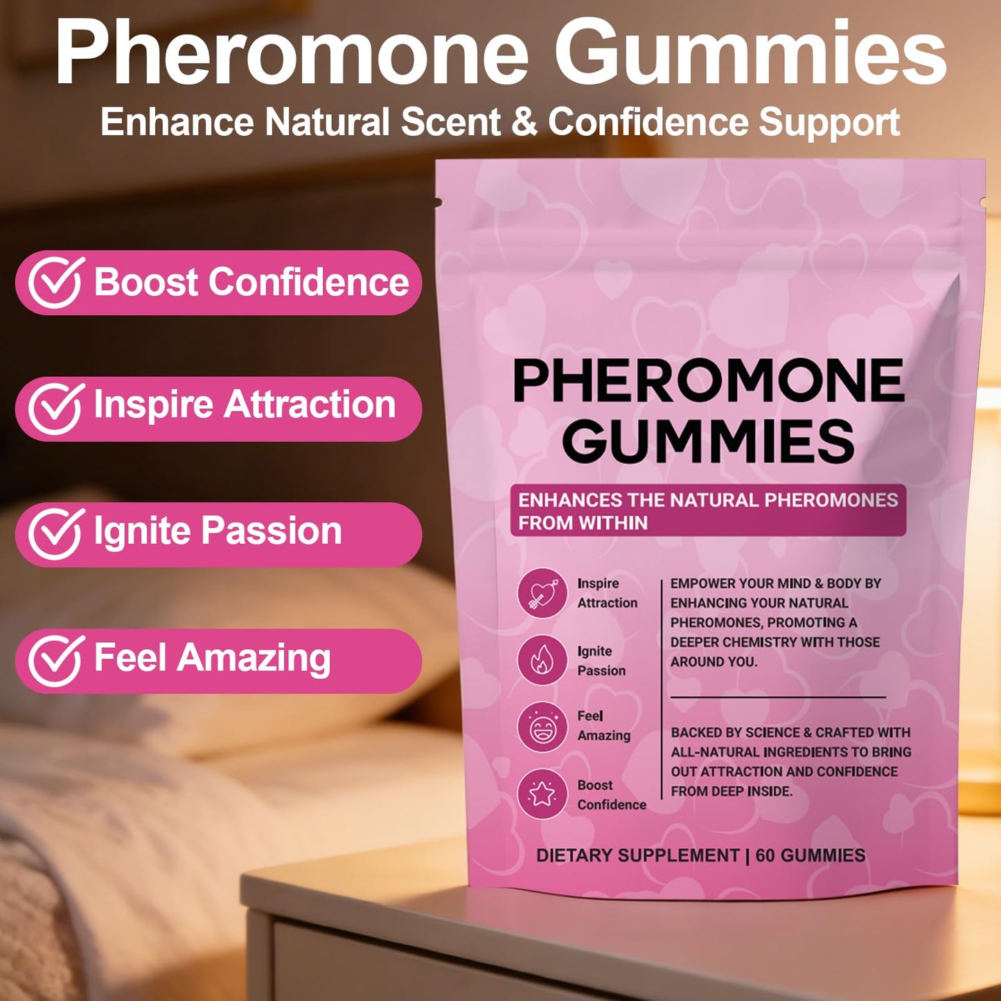Iyrtss Pheromone Gummies for Women, Feminine Balance Gummies, 60 Gummies