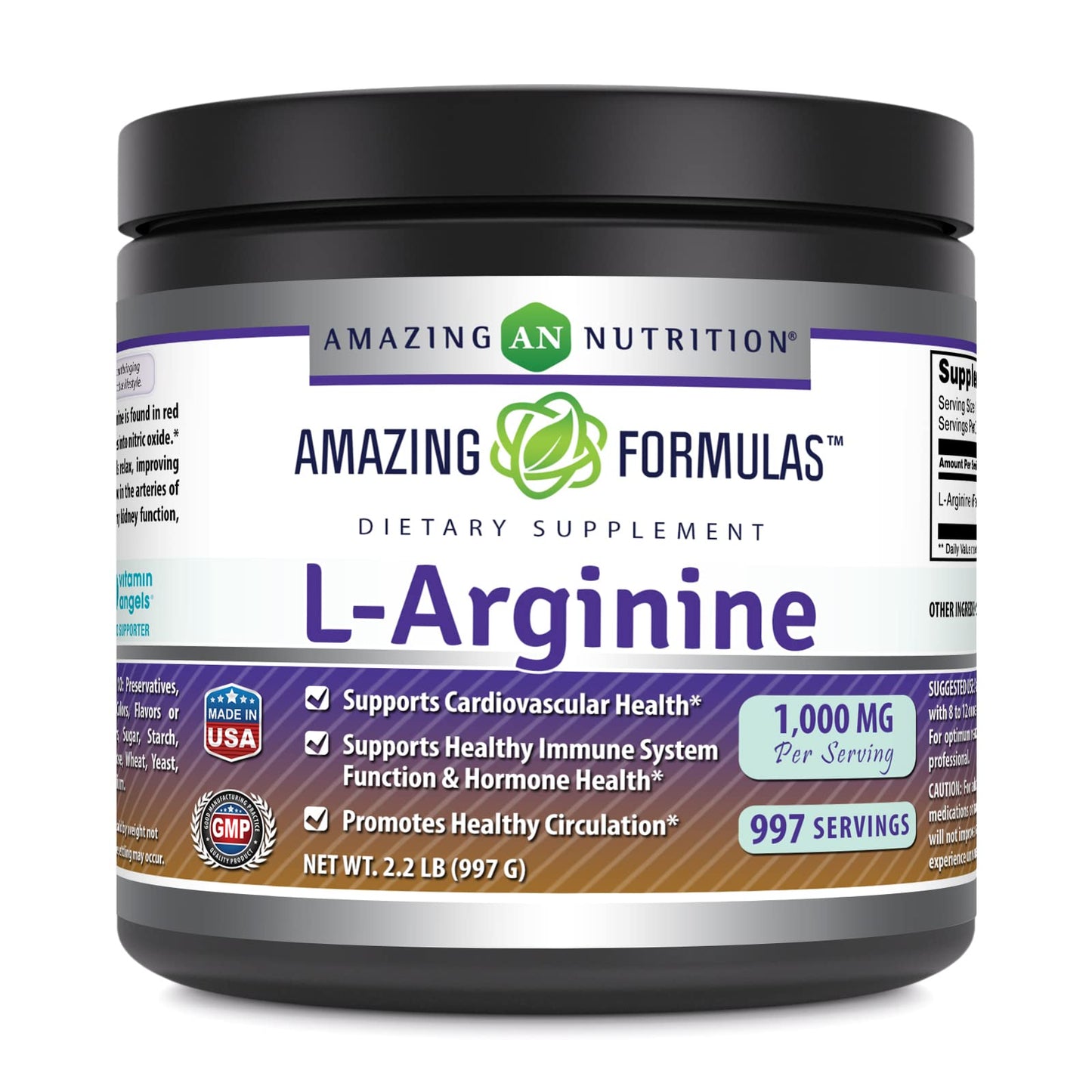 Amazing Nutrition L-Arginine Powder Supplement, 16 oz