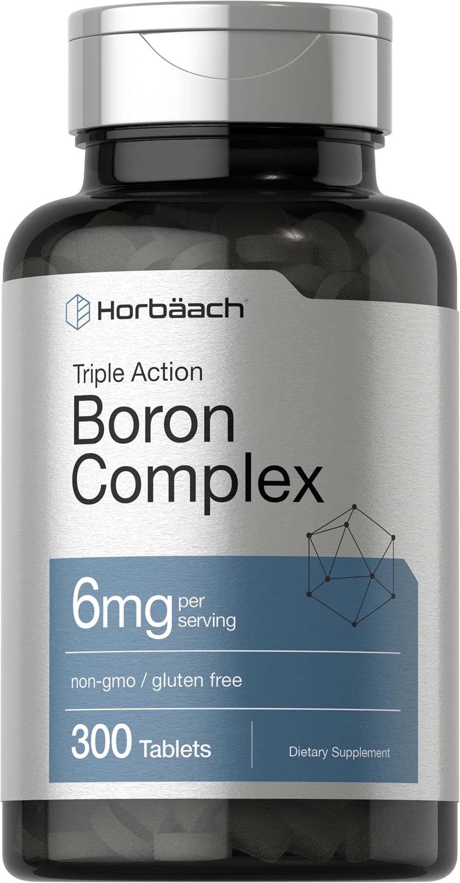 Horbäach Triple Boron Complex 6 mg Supplement Tablets, 300 Count