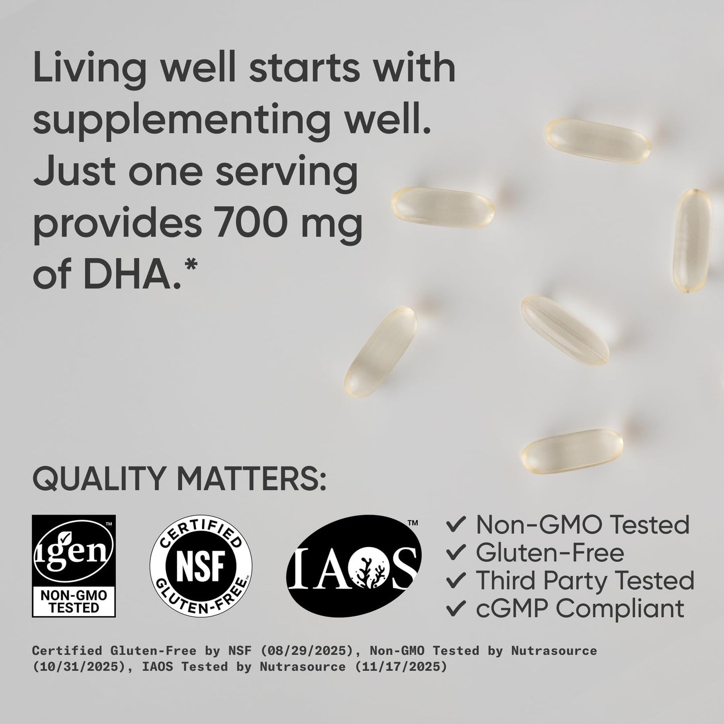 Sports Research Vegan DHA 700mg Softgels 90 Count