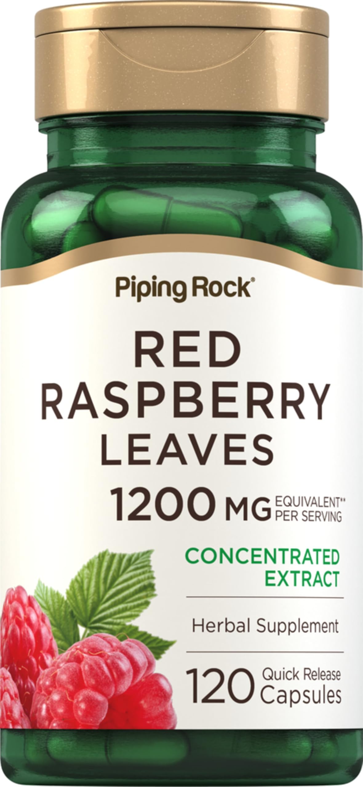 Piping Rock Red Raspberry Leaf Capsules 120 Capsules