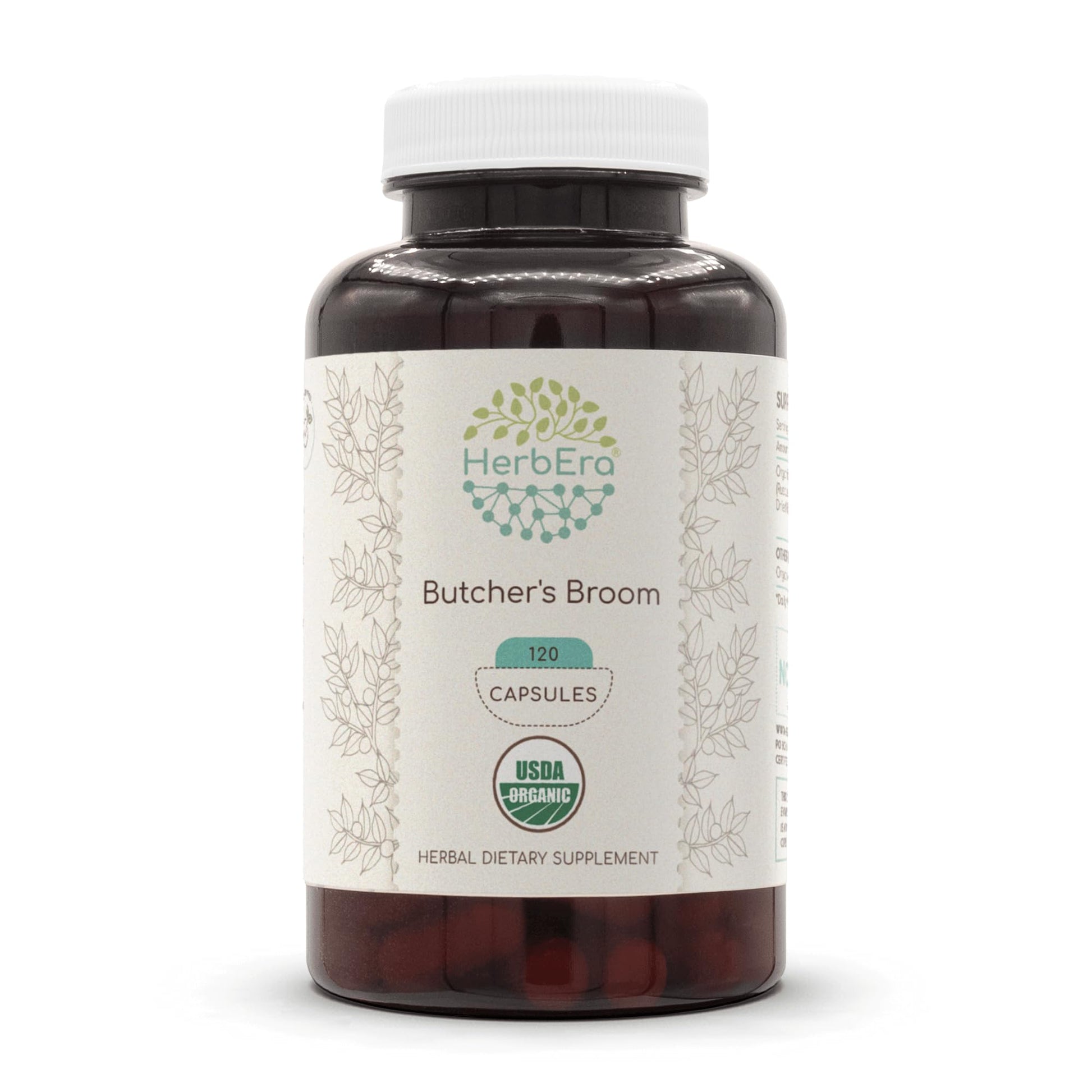 HerbEra Butcher's Broom Root Capsules, 500 mg, 120 Capsules