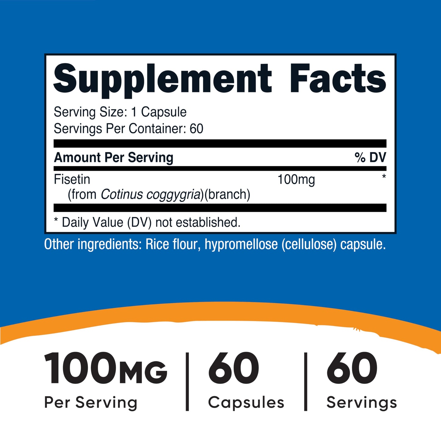 Nutricost Fisetin 100mg Capsules, 60 Count