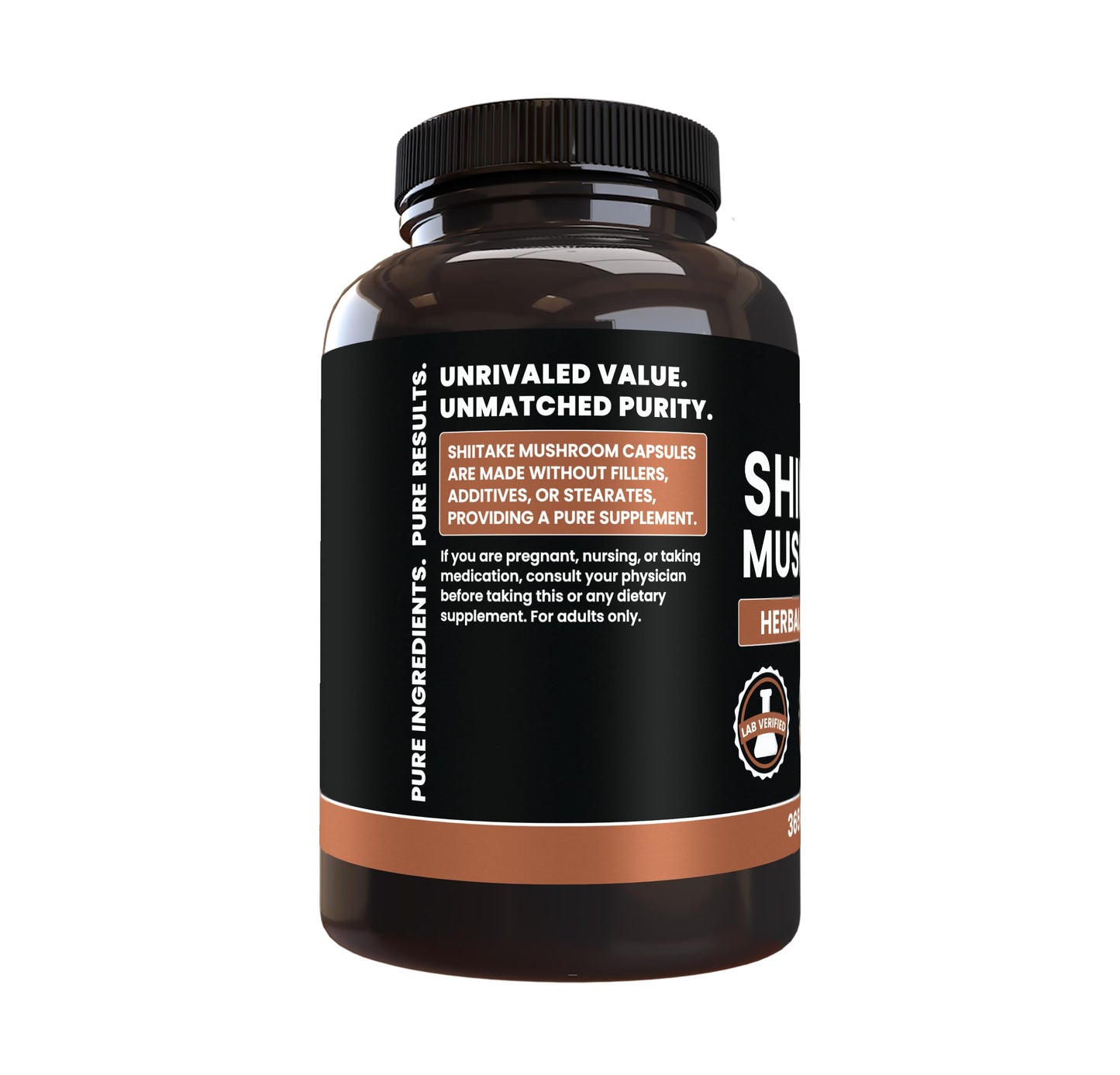 PURE ORIGINAL INGREDIENTS Shiitake Mushroom Capsules, 365 Capsules