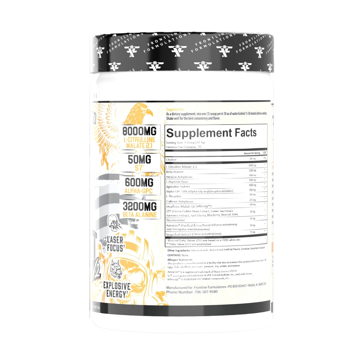 FRONTLINE FORMULATIONS Gauntlet Pre-Workout Powder, 25 Servings