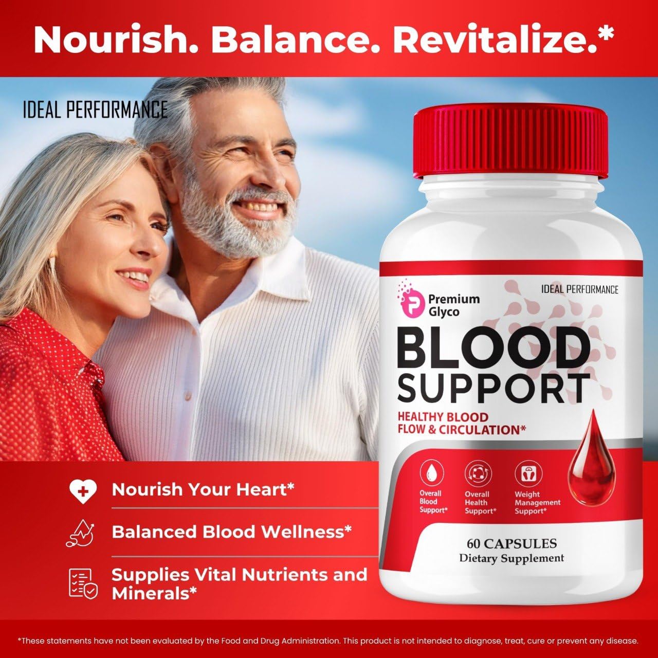 IDEAL PERFORMANCE Premium Glyco Advanced Blood Formula, 300 Capsules