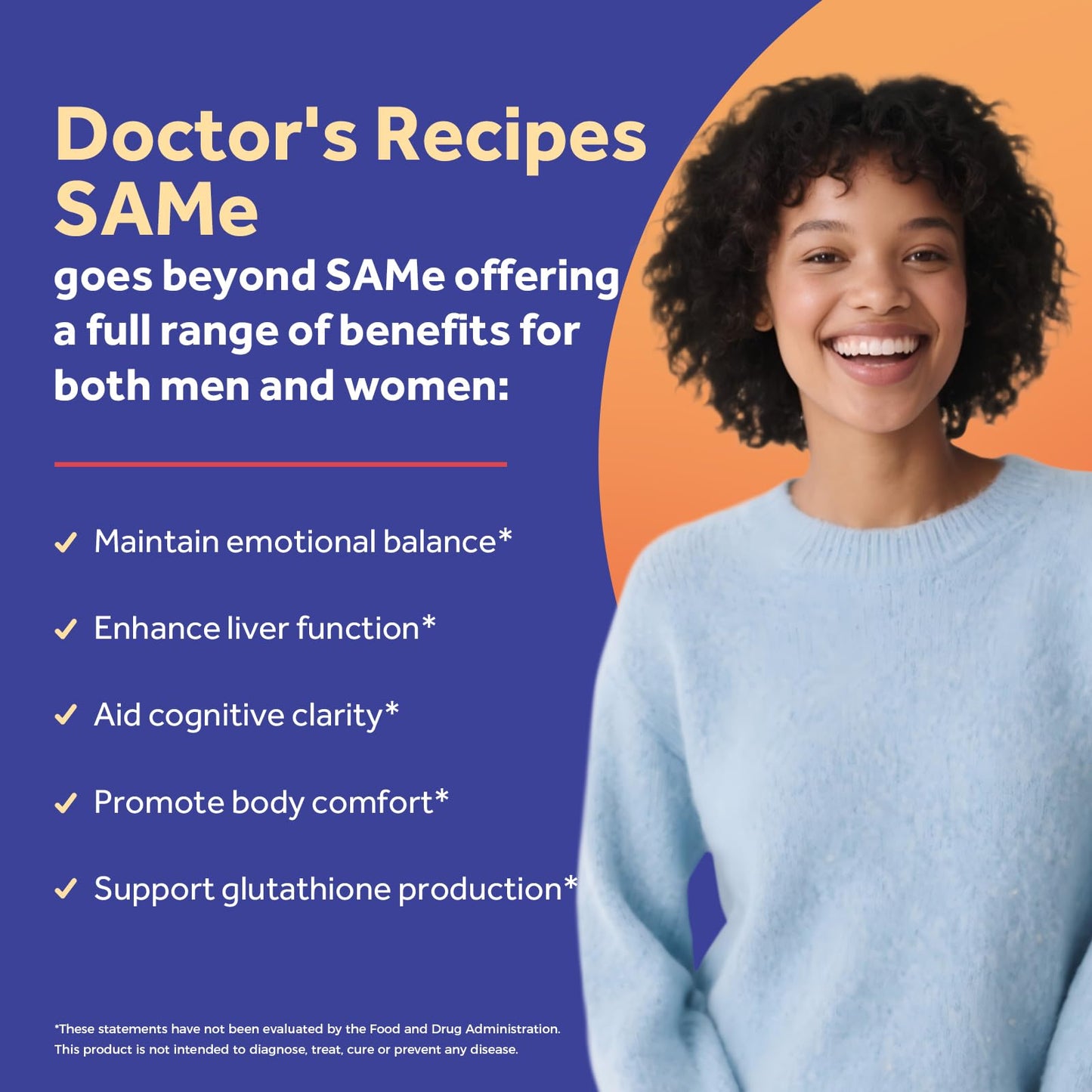 Doctor's Recipes SAM-e 200 mg S-Adenosyl-L-Methionine Capsule, 60 Count