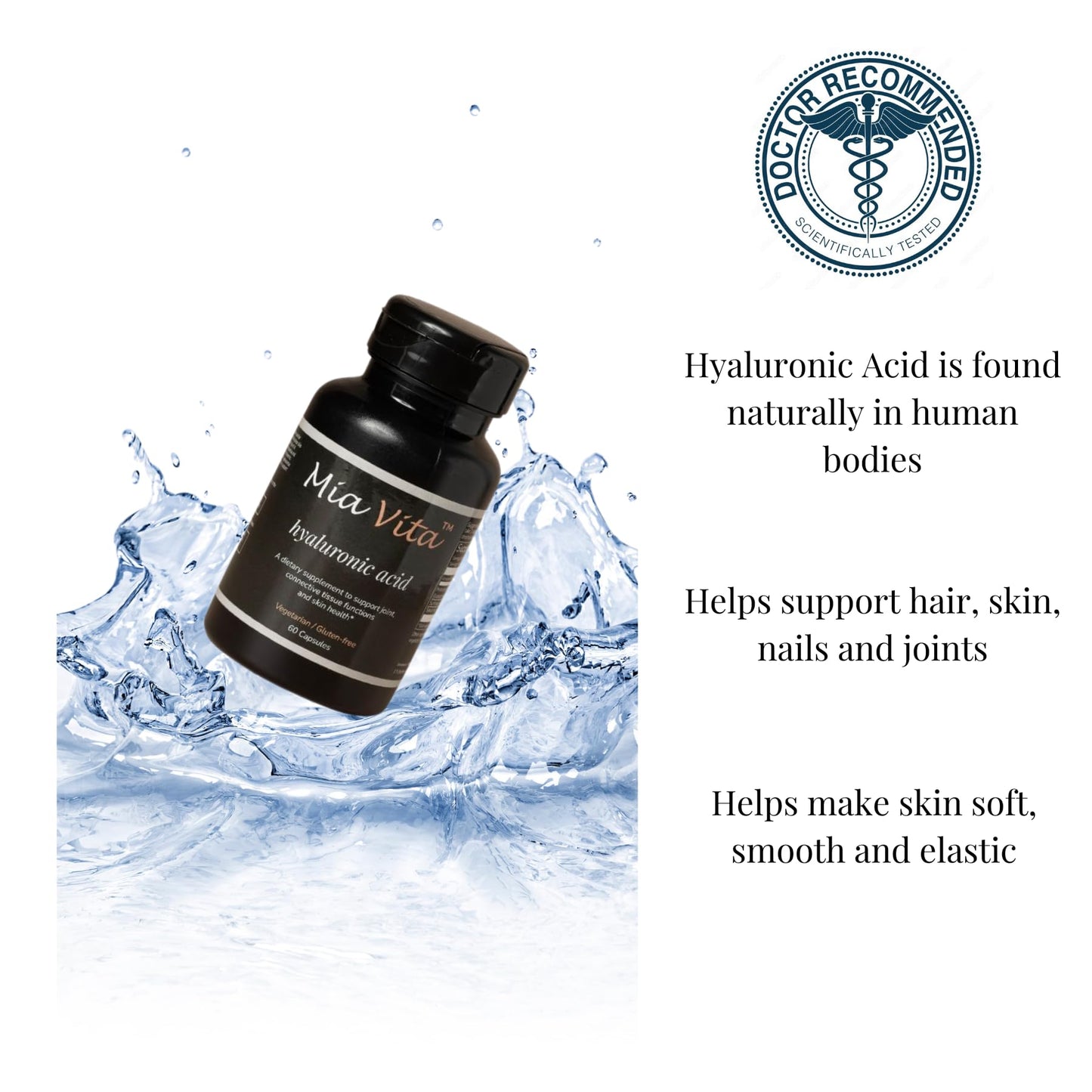 FEMMEPHARMA Mia Vita Hyaluronic Acid Capsules, 60 Count