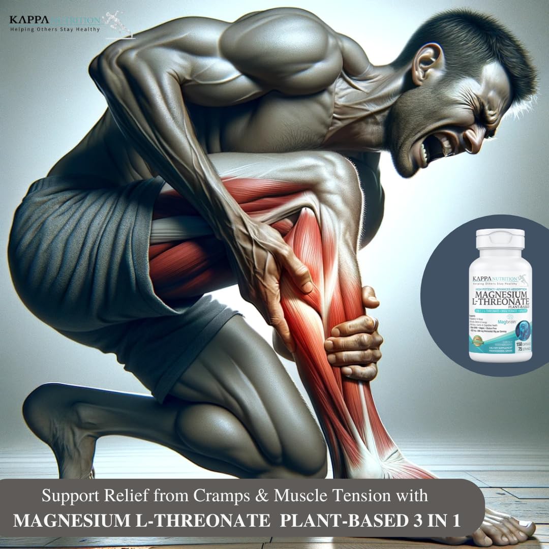 KAPPA NUTRITION Magnesium L-Threonate Powered by MagBrain, Plant-Based, 150 Capsules