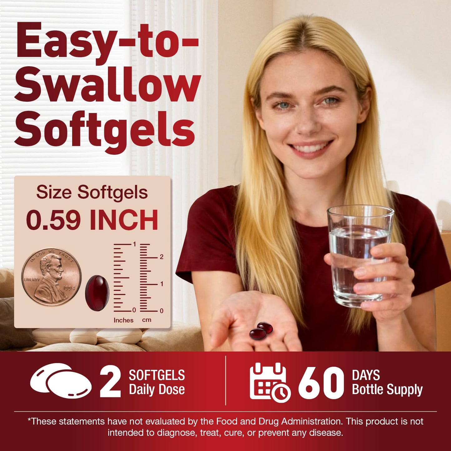 Femmetra 10-IN-1 Astaxanthin Supplements 24mg, Fresh Microalgae Source, 120 Softgels