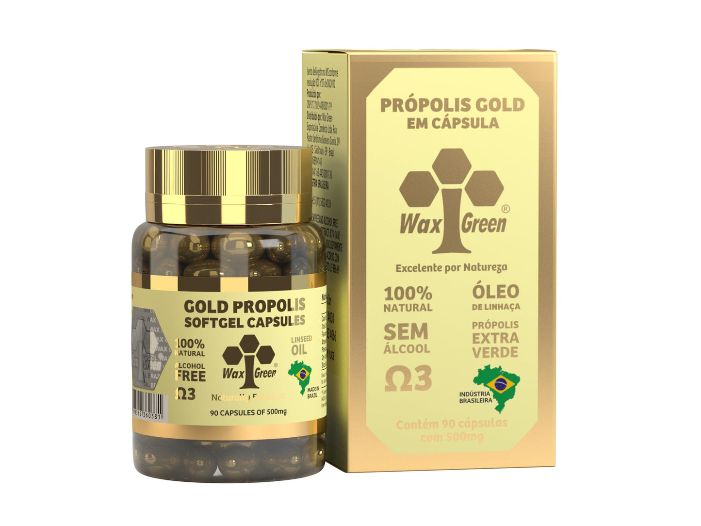 Generic Wax Green Bee Propolis N91 Gold 500mg Softgels 540