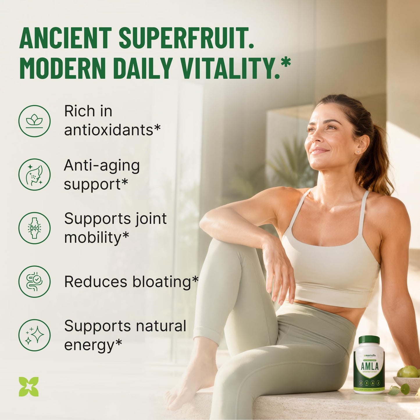 Marvella Wellness Organic Amla Capsules 1000mg, 60 Capsules
