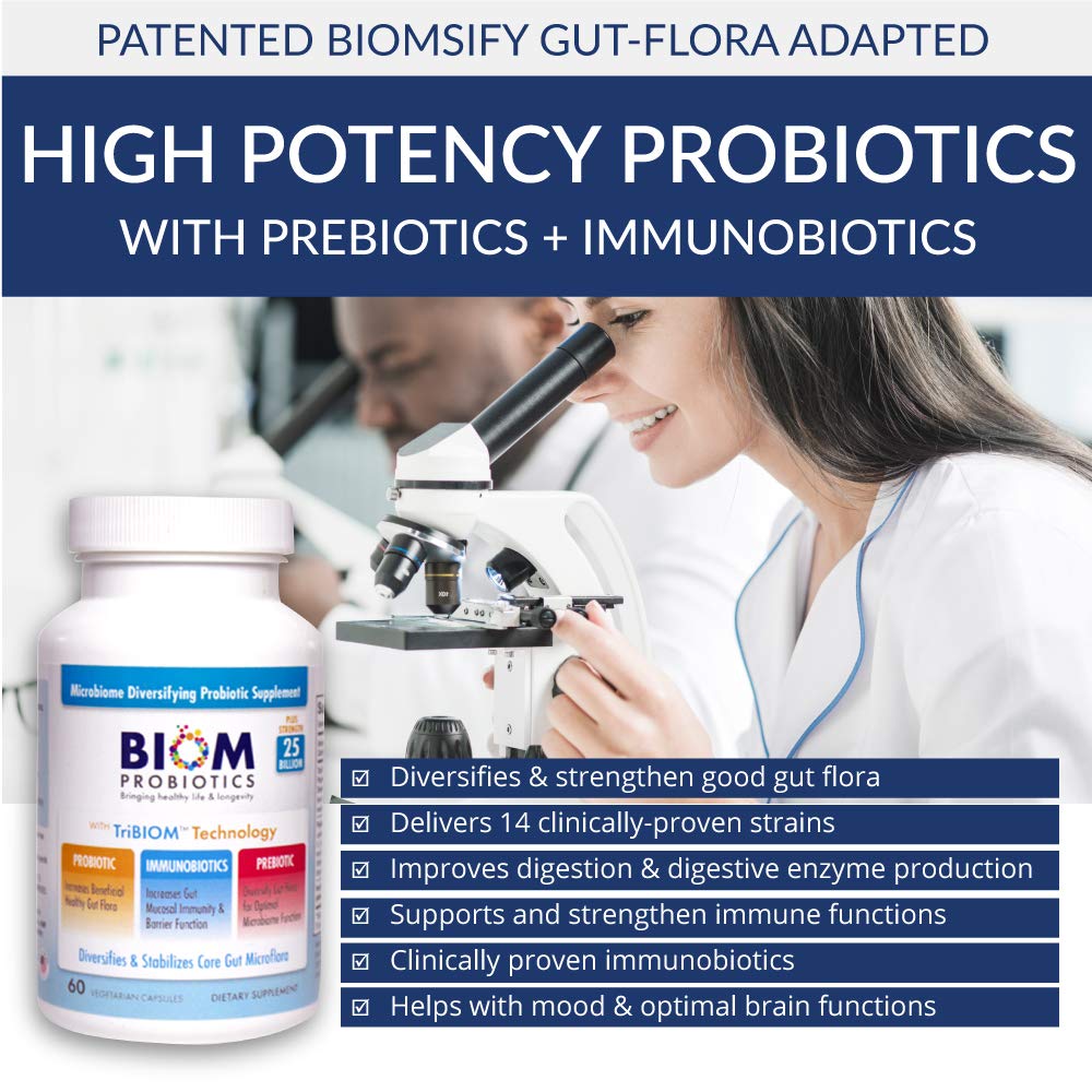 Biom Probiotics 3-in-1 Formula Capsule, 60 Count, 25 Billion CFU