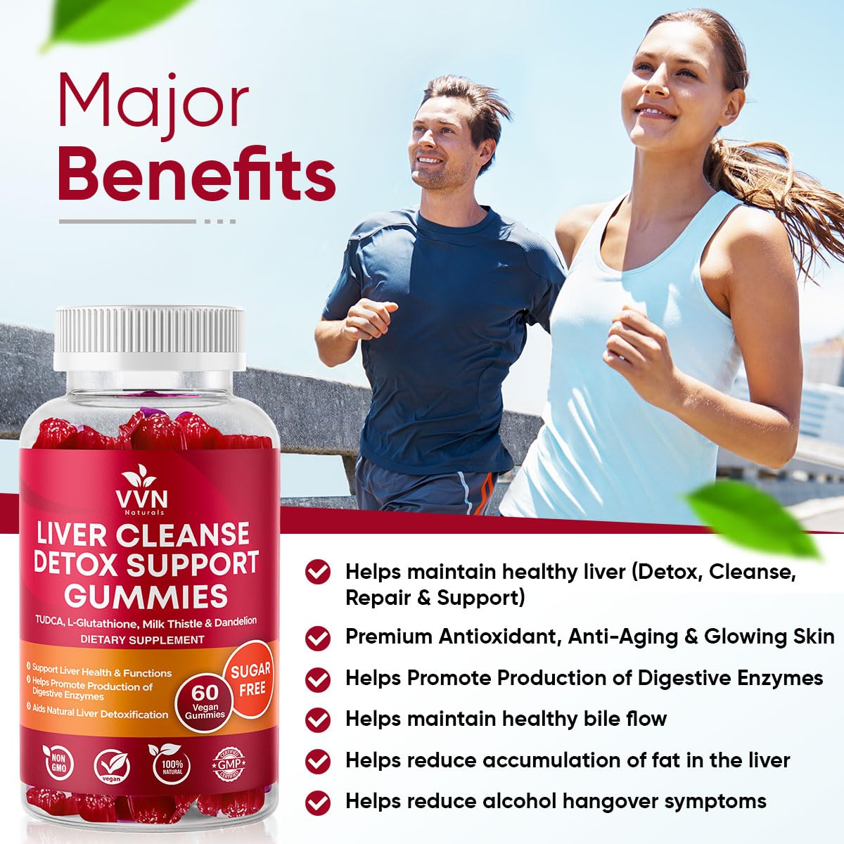 VitaVida Liver Cleanse Detox & Repair Support Supplement Gummy 60 Count