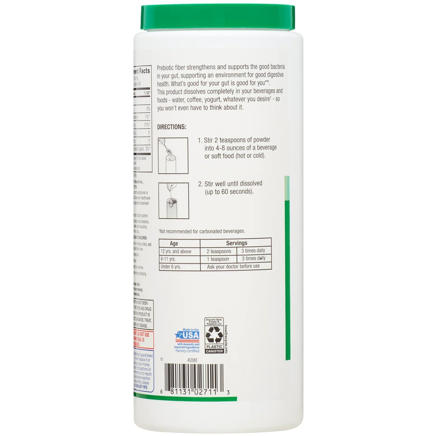 Xllent Clear Soluble Prebiotic Fiber Powder, 25.4 oz