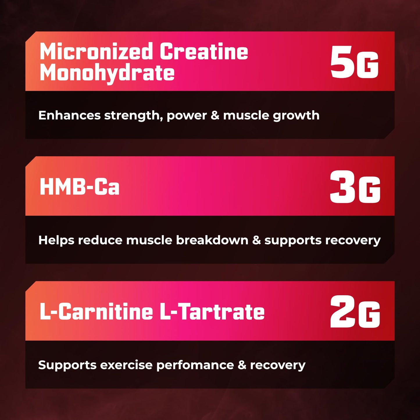 Huge Supplements Creatine HMB + LCLT, 5g Micronized Creatine Monohydrate with 3g HMB & 2g L-Carnitine L-Tartrate for Muscle Growth, Increased Strength, Enhanced Recovery & Improved Performance, Fruit Punch, Powder, 13.3 Ounce