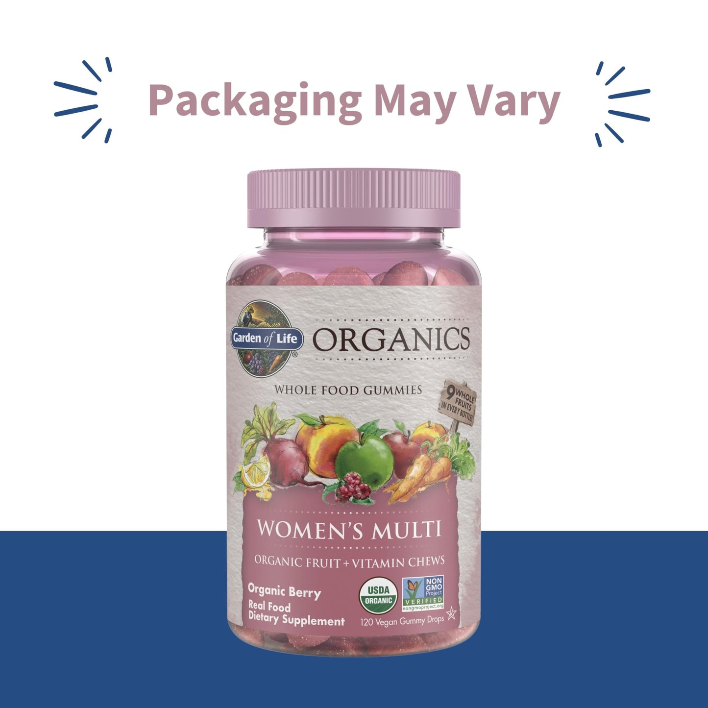 Garden of Life Organics Women's Gummy Vitamins Berry Complete Multi with Methyl B12, C & D3, Gluten, Soy & Dairy Free, 720 Gummies
