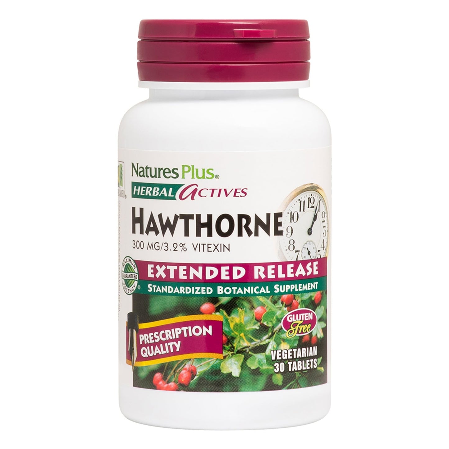 NaturesPlus Herbal Actives Extended Release Hawthorne Tablets 30 Count