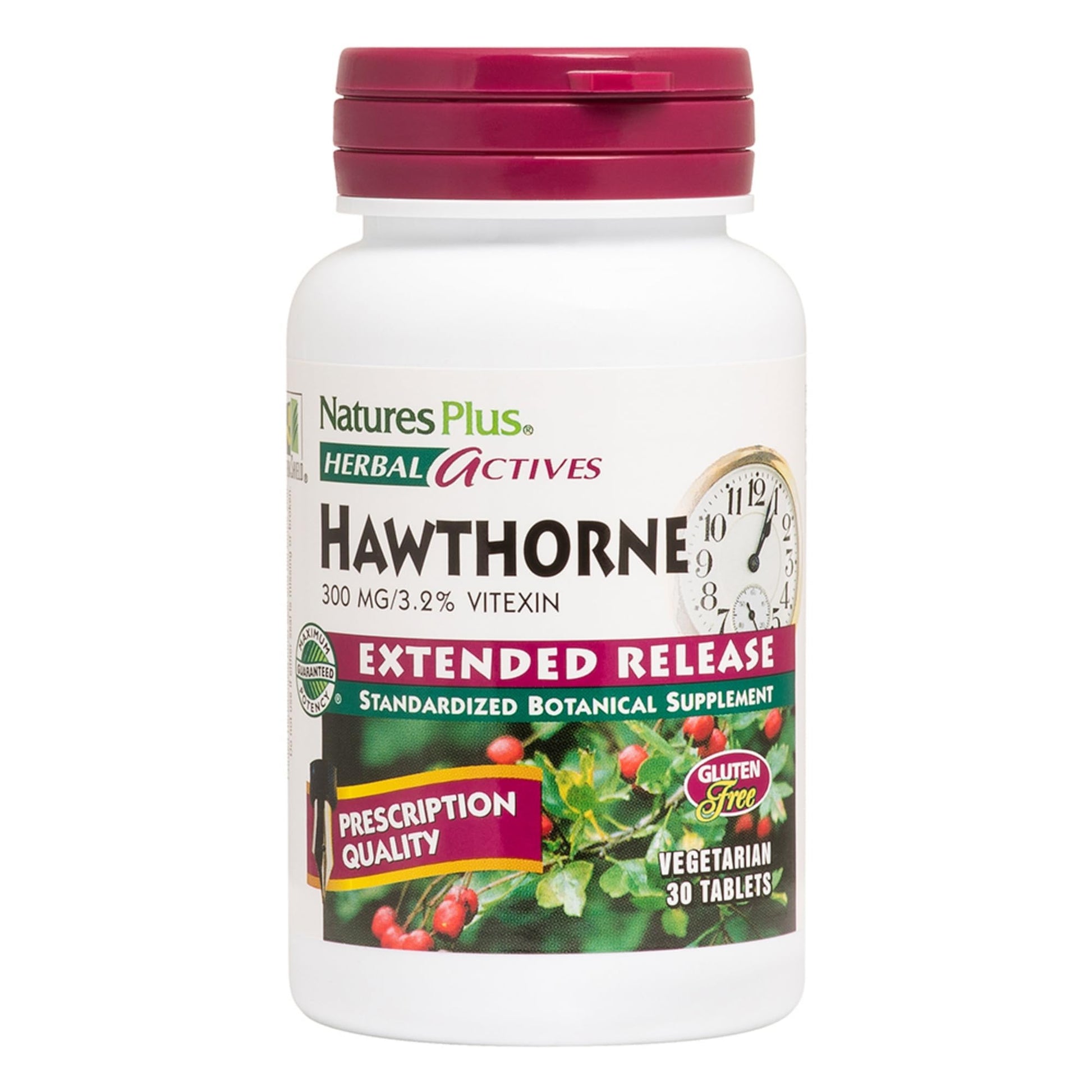 NaturesPlus Herbal Actives Extended Release Hawthorne Tablets 30 Count