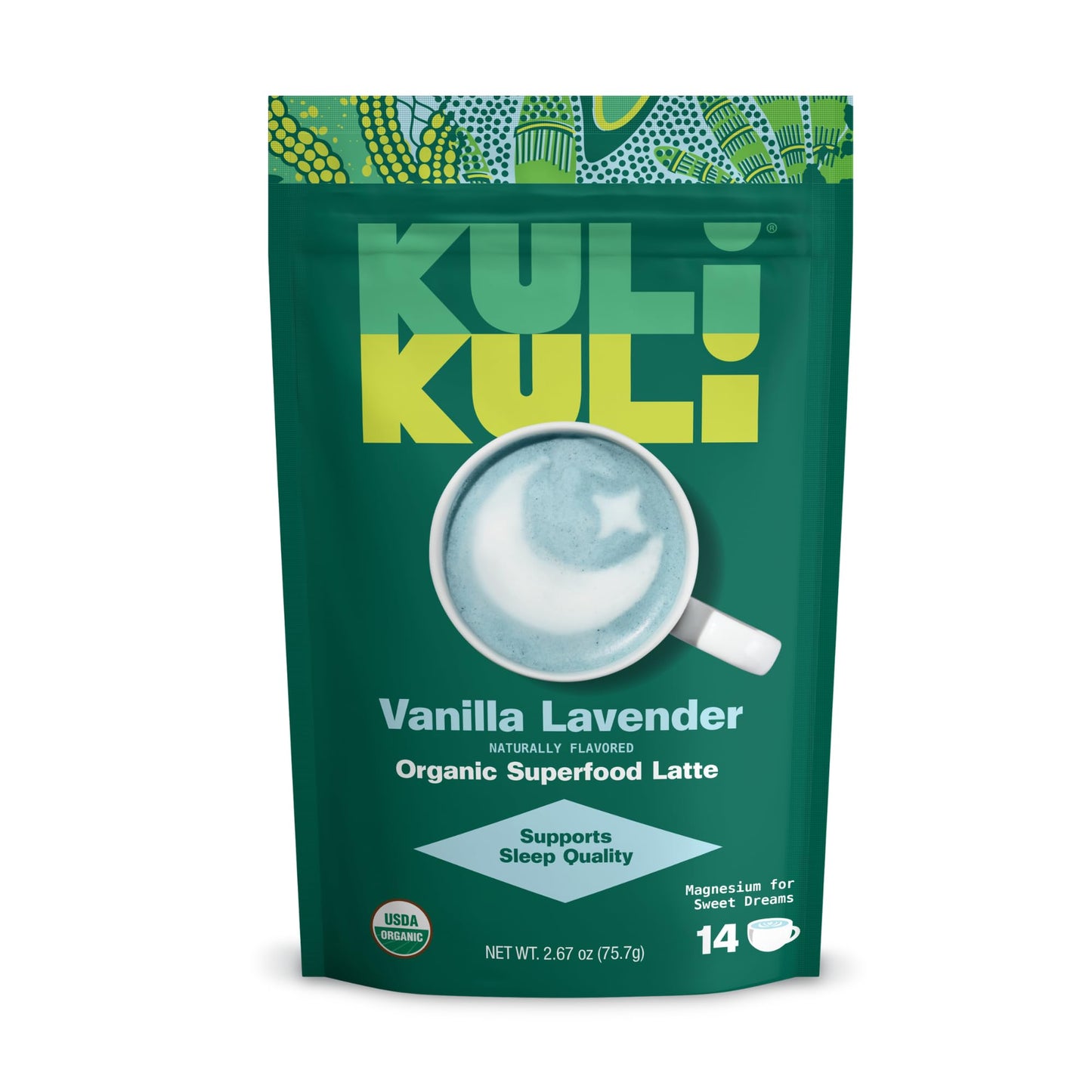 Kuli Kuli Vanilla Lavender Superfood Latte Magnesium Powder 2.67 oz