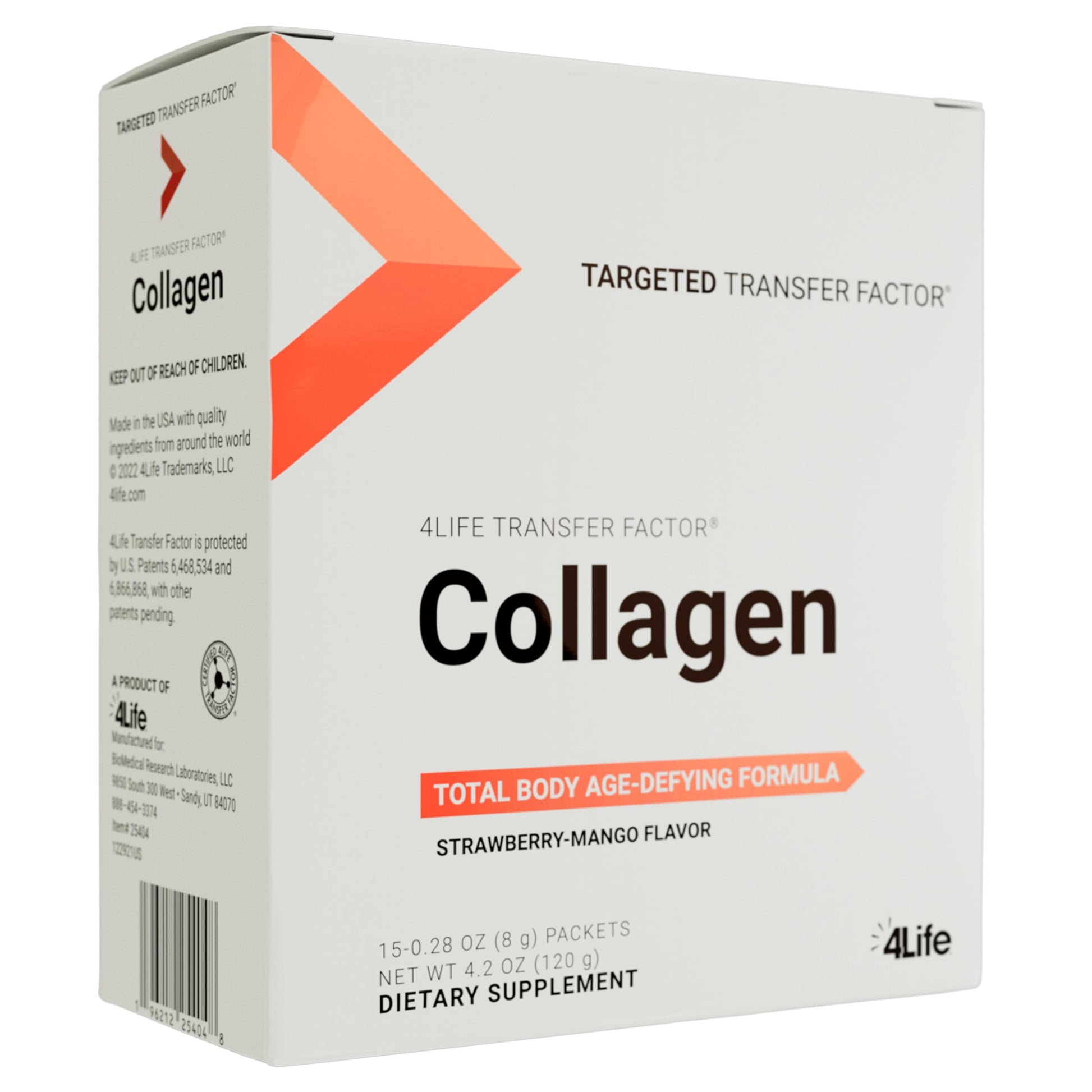 4Life Transfer Factor Collagen Powder with Vitamins Biotin, 15 Packets