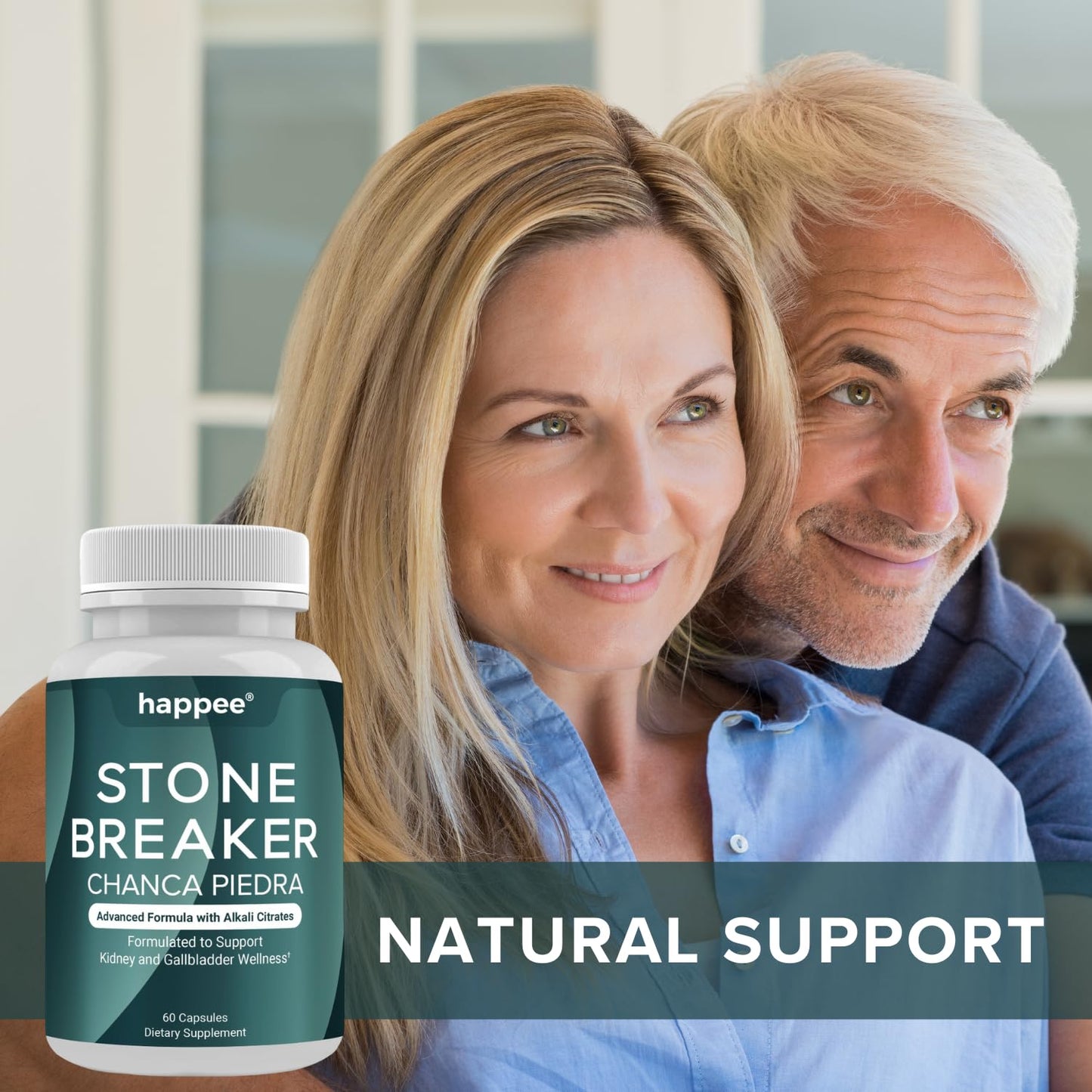 Happee Chanca Piedra Stone Breaker Kidney & Gallbladder Cleanse – Kidney Stone Dissolver & Passage Support - High Potency Phyllanthus Niruri with Magnesium, Potassium & Herbal Blend 60 Capsules