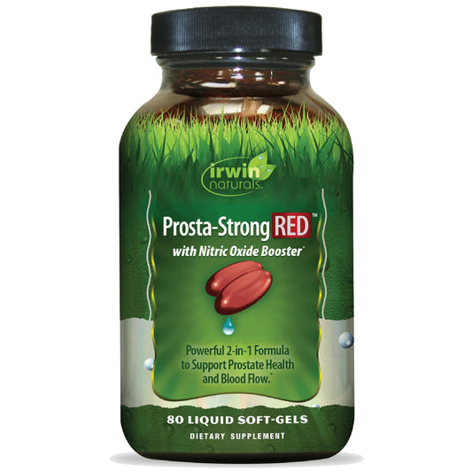 Irwin Naturals Prosta-Strong RED with Nitric Oxide Boosters, Saw Palmetto, Lycopene, Pumpkin Seed & More - Prostate Health Supplements for Men Softgel 1