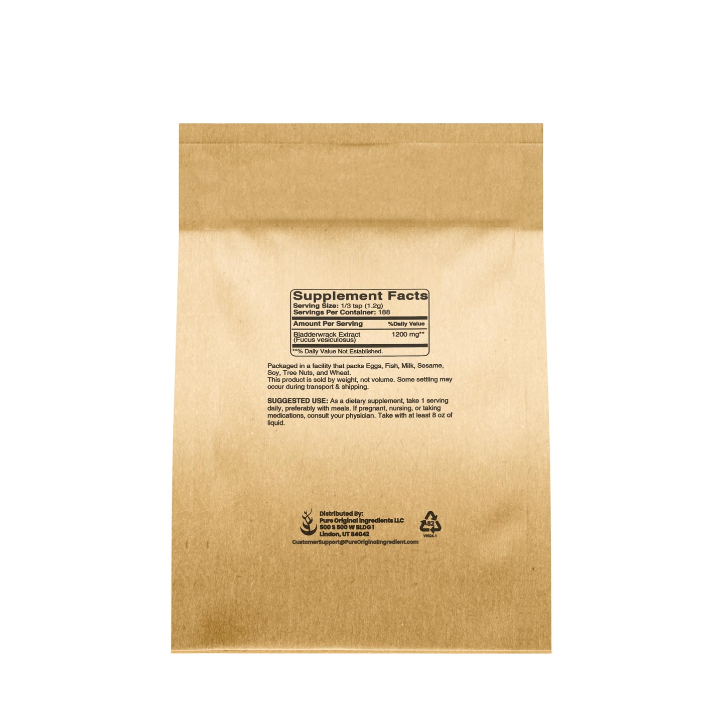 PURE ORIGINAL INGREDIENTS Bladderwrack Powder 8 oz