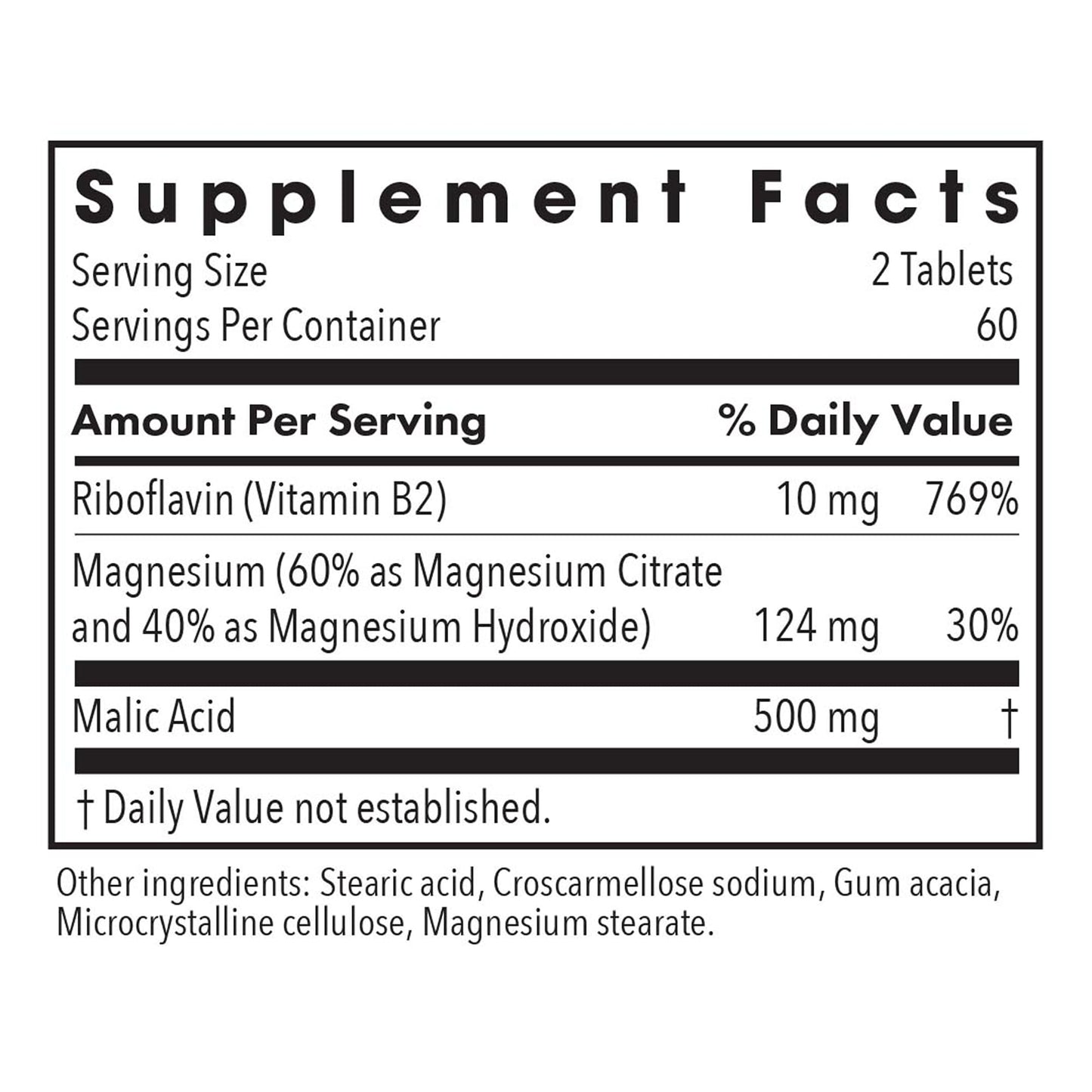 Allergy Research Group Magnesium Malate Forte with Malic Acid Tablets, 120 Tablets