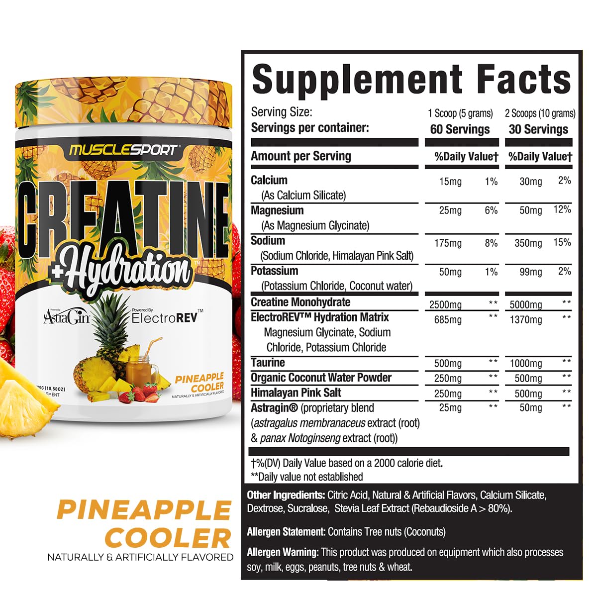 Musclesport Creatine Hydration Powder 10.58 Ounce