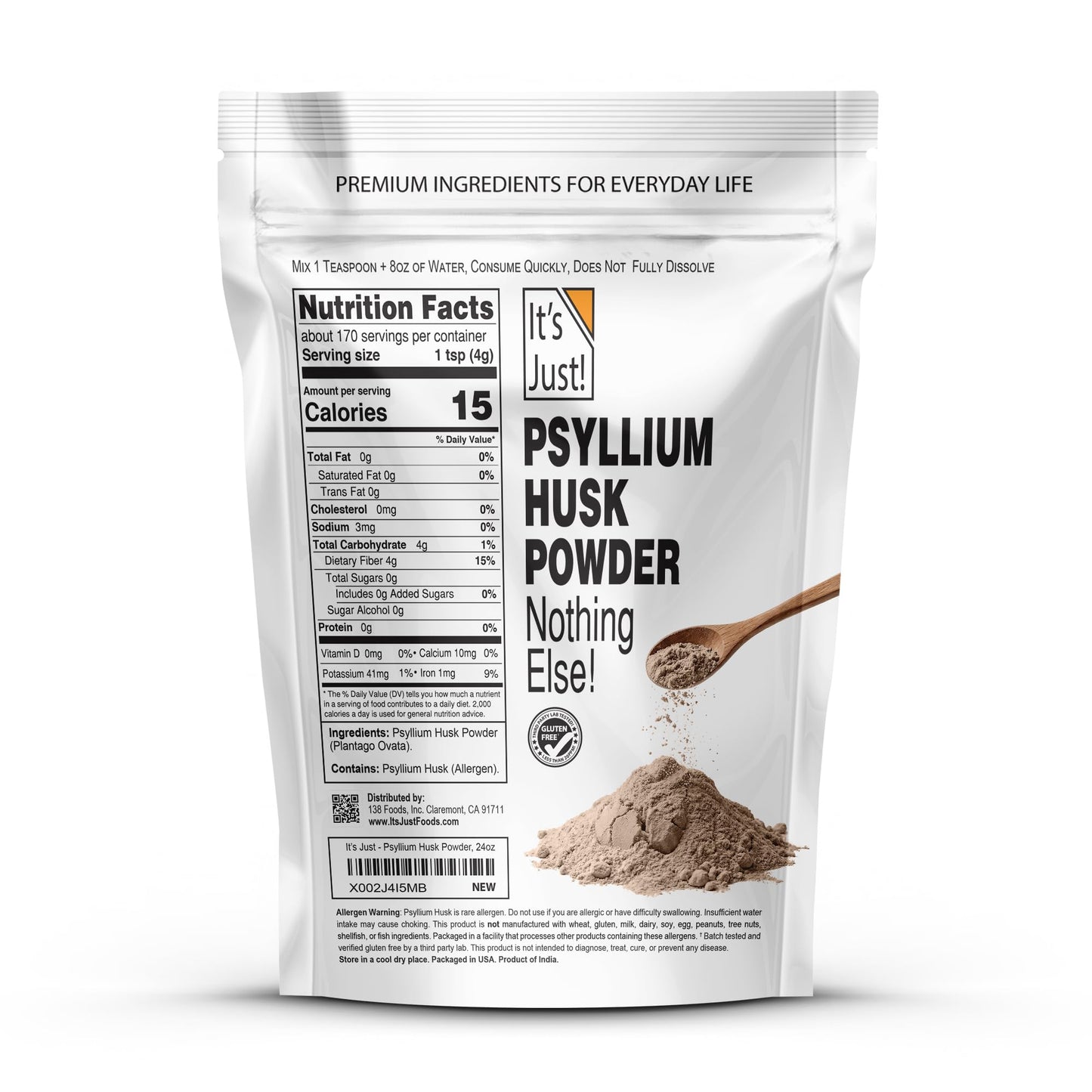 It's Just! Psyllium Husk Powder Powder, 24