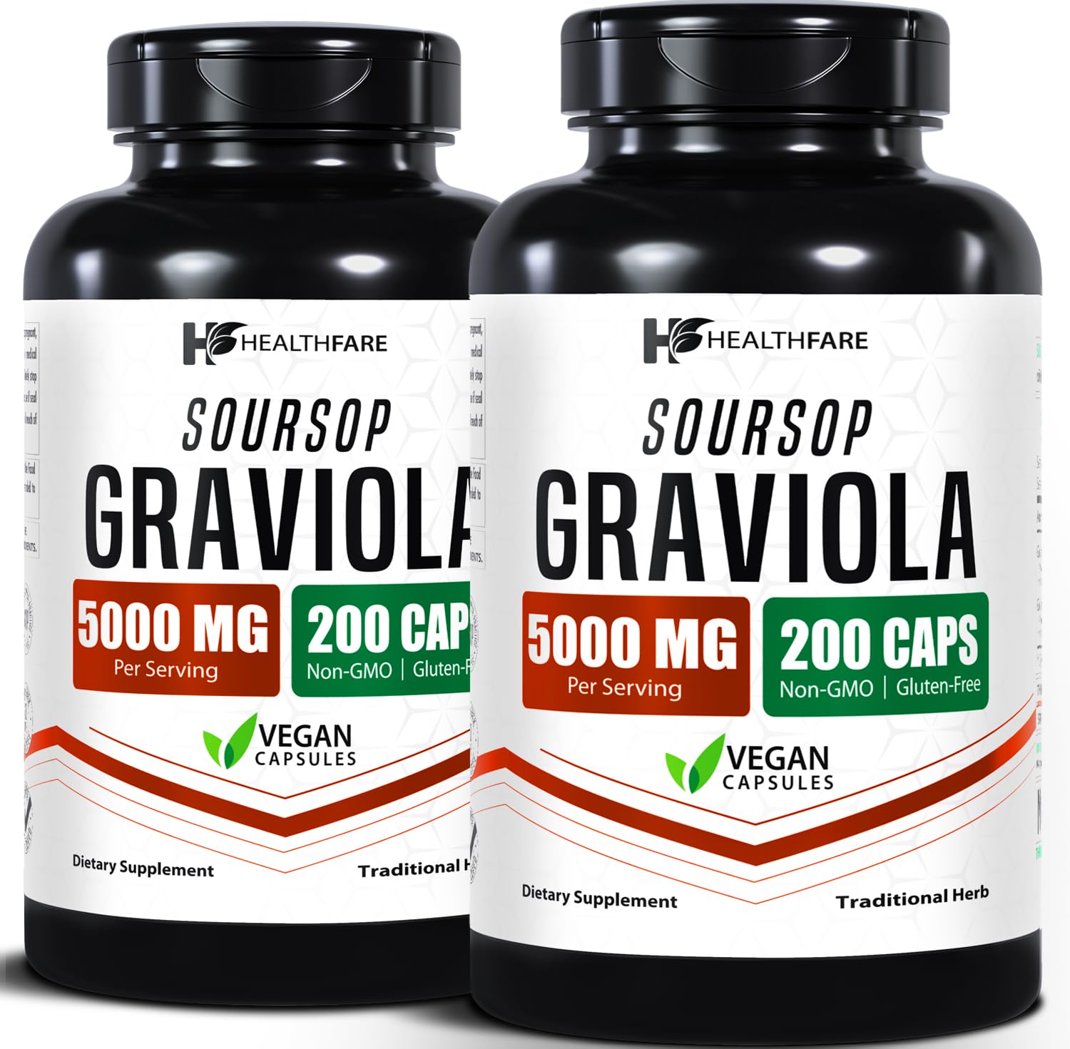 Healthfare Graviola Soursop Extract 5000mg Annona Muricata Capsules, 400 Count