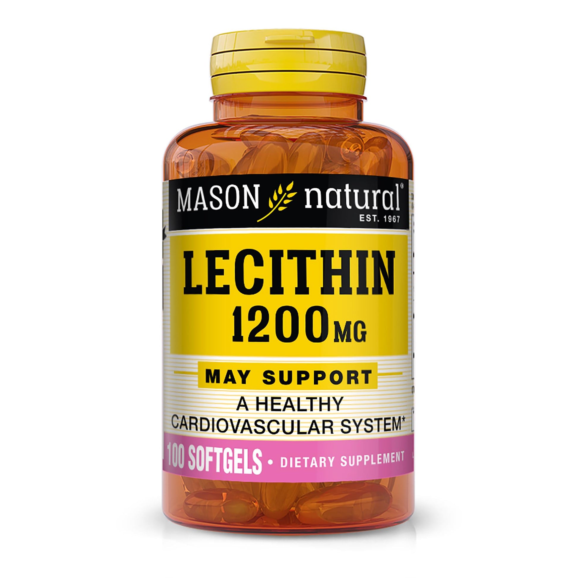 Mason Natural Lecithin 1200 mg Softgels, 100 Count