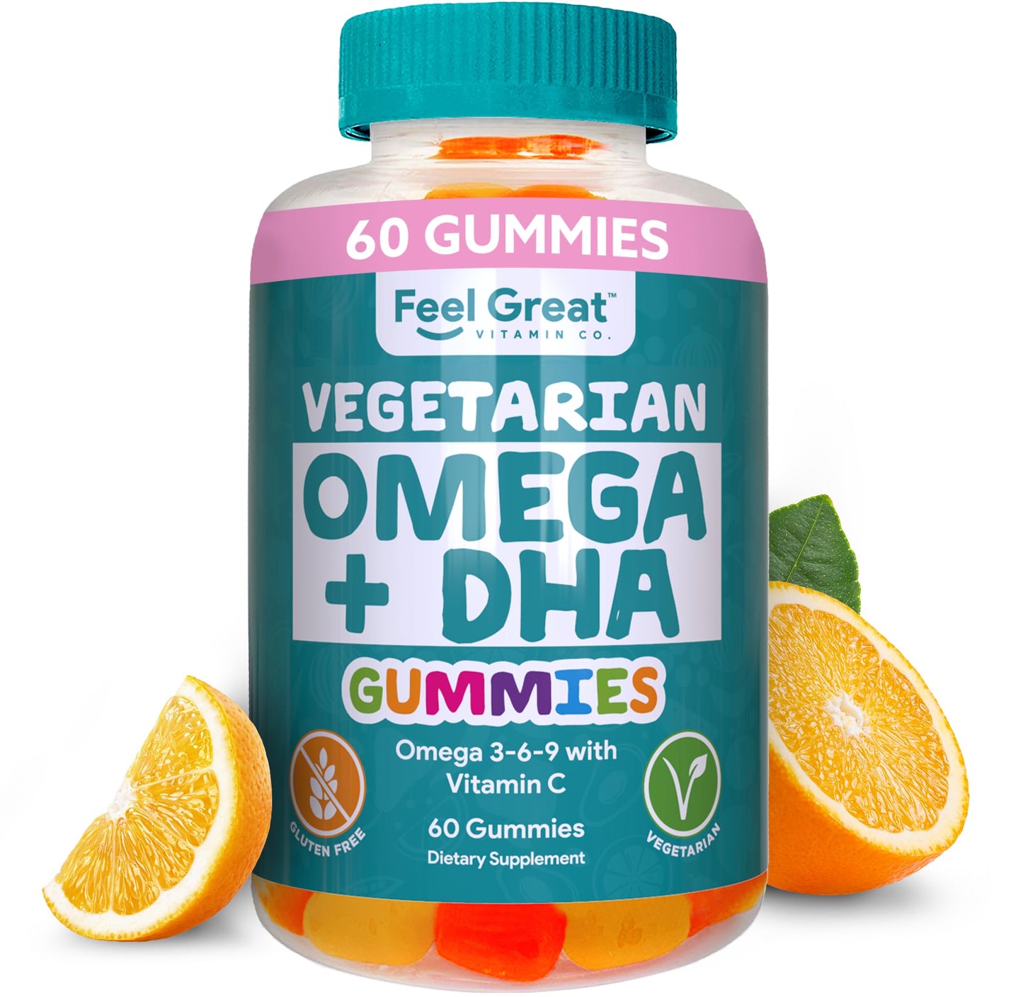 The Feel Great Vitamin Company Plant Based Omega-3-6-9 + DHA Gummies, 60 Gummies