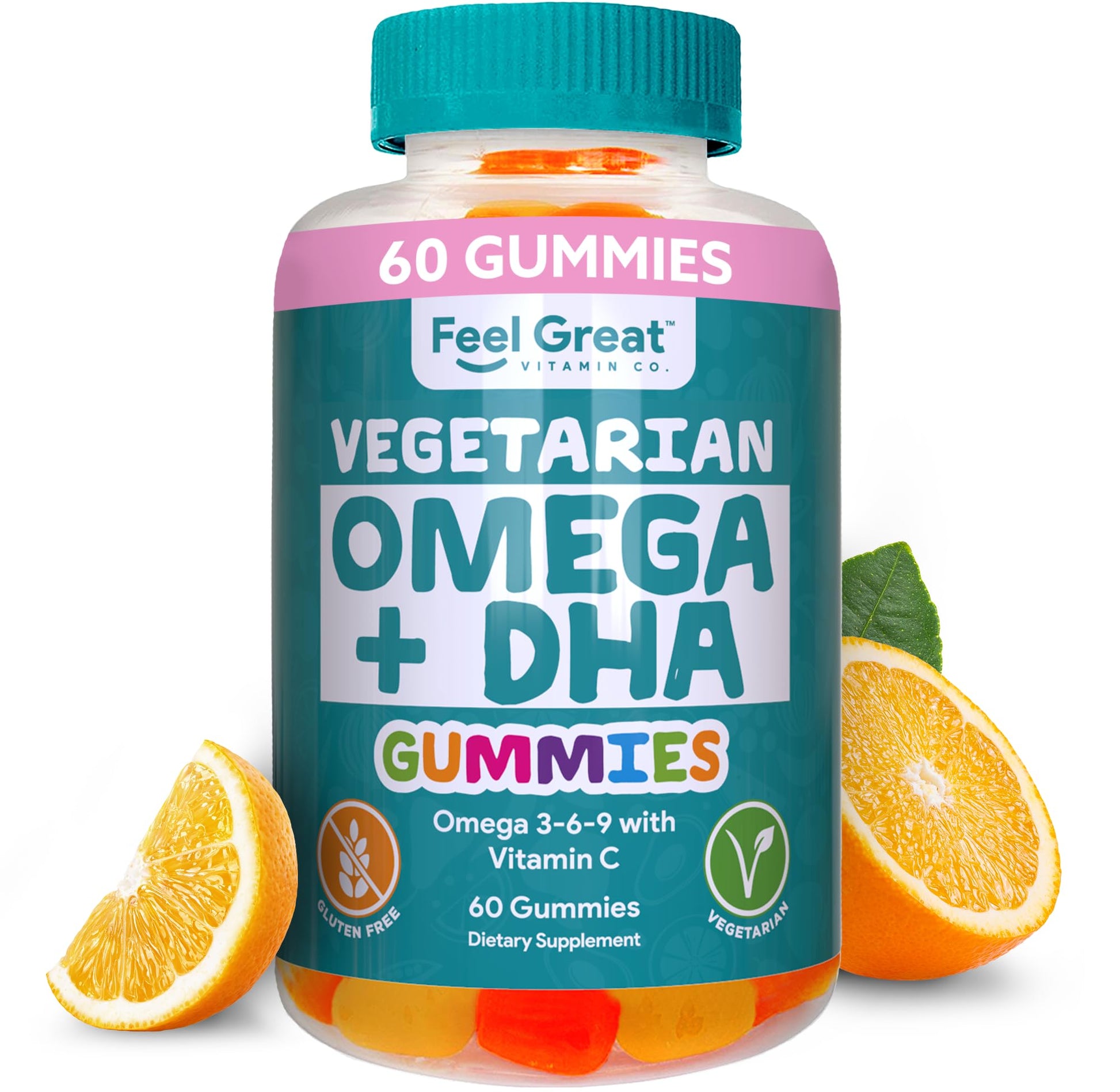 The Feel Great Vitamin Company Plant Based Omega-3-6-9 + DHA Gummies, 60 Gummies