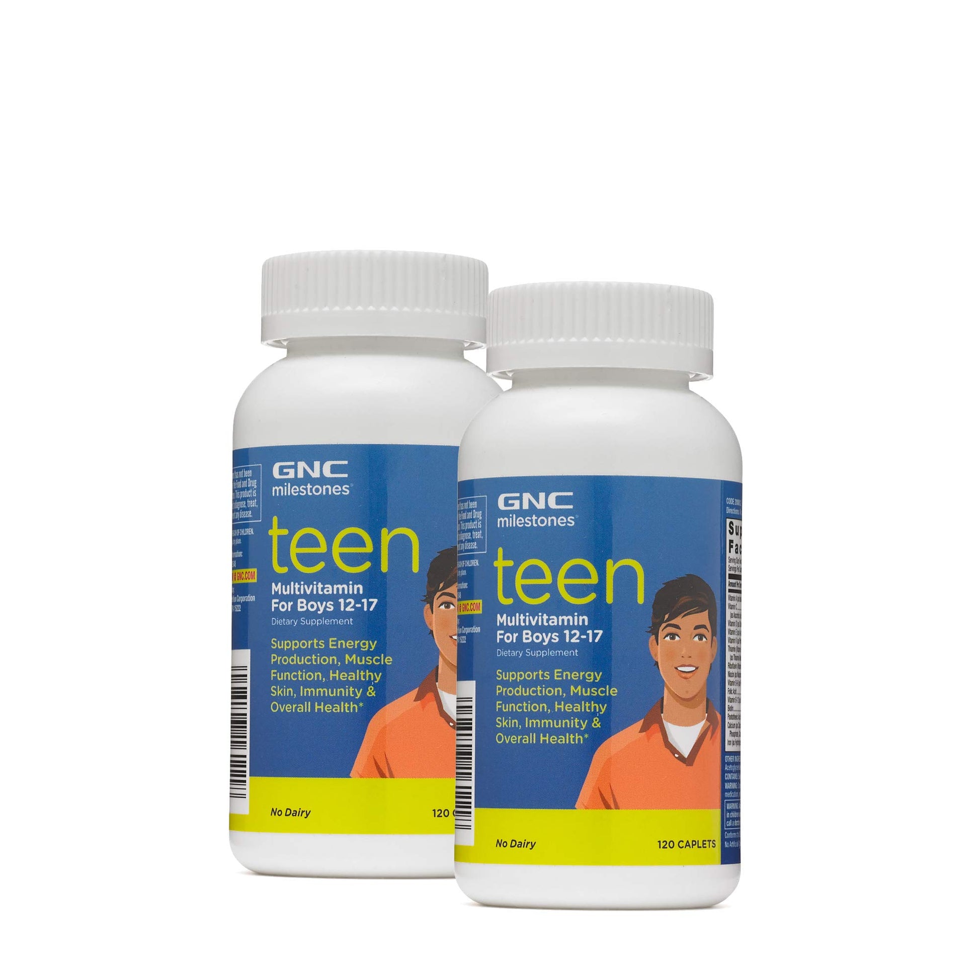 GNC Milestones Teen Multivitamin for Boys 12-17 Caplets 240 Count