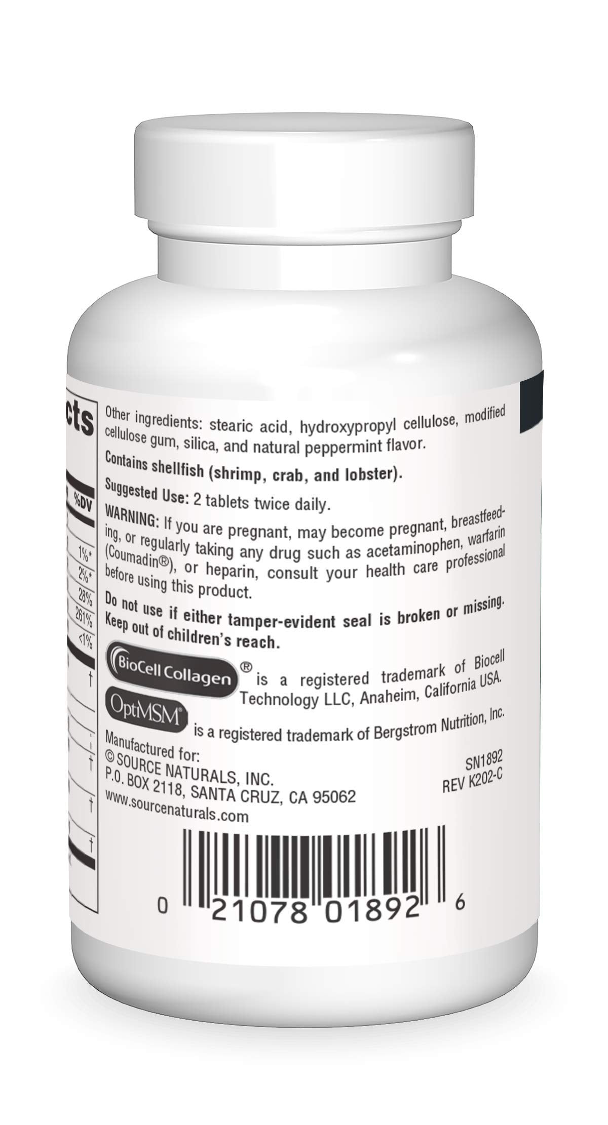 Source Naturals Hyaluronic Joint Complex with Glucosamine, Chondroitin & MSM, 30 Tablets